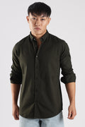 Men Army Twill Shirts-Olive