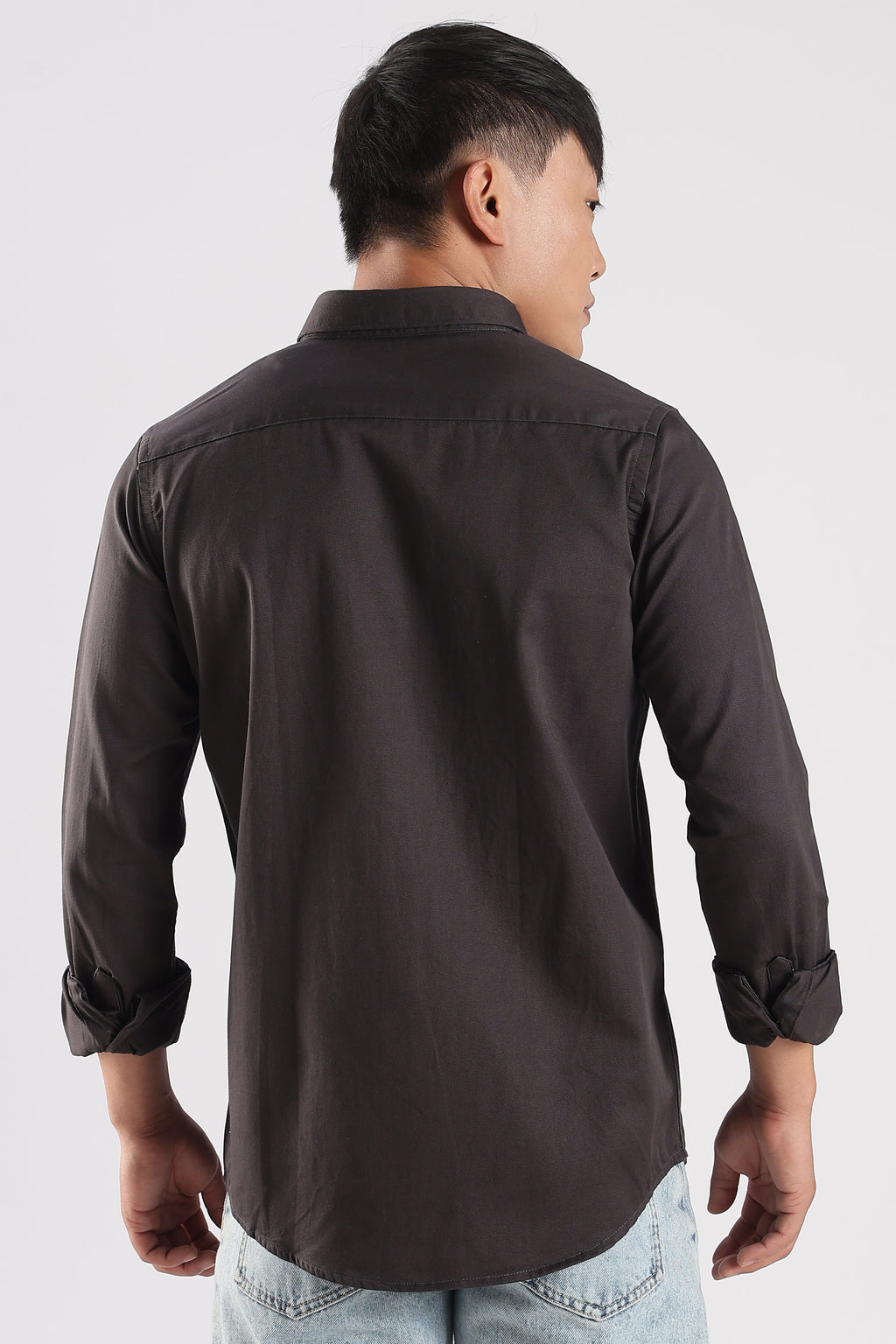 Men Army Twill Shirts-Grey