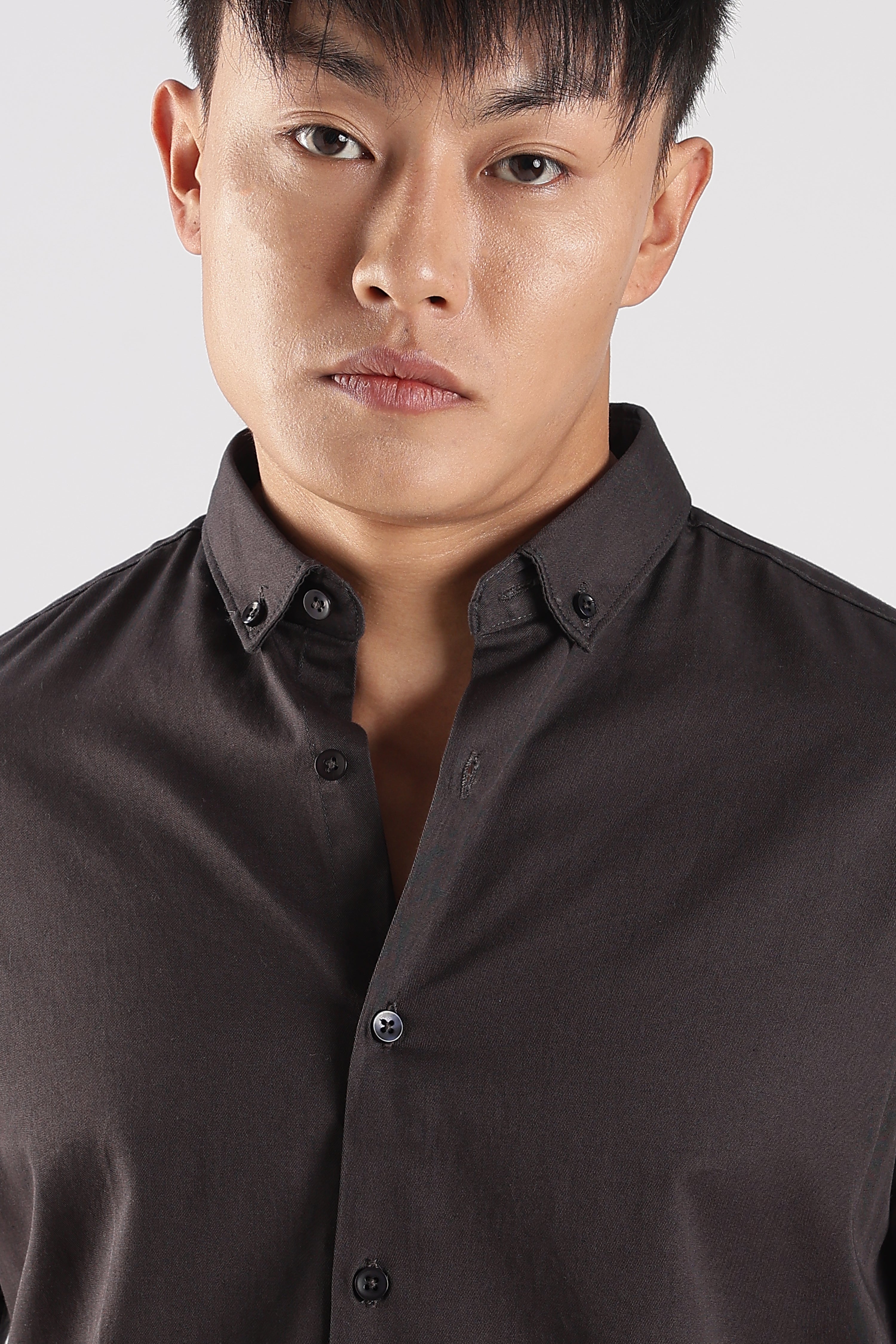 Men Army Twill Shirts-Grey