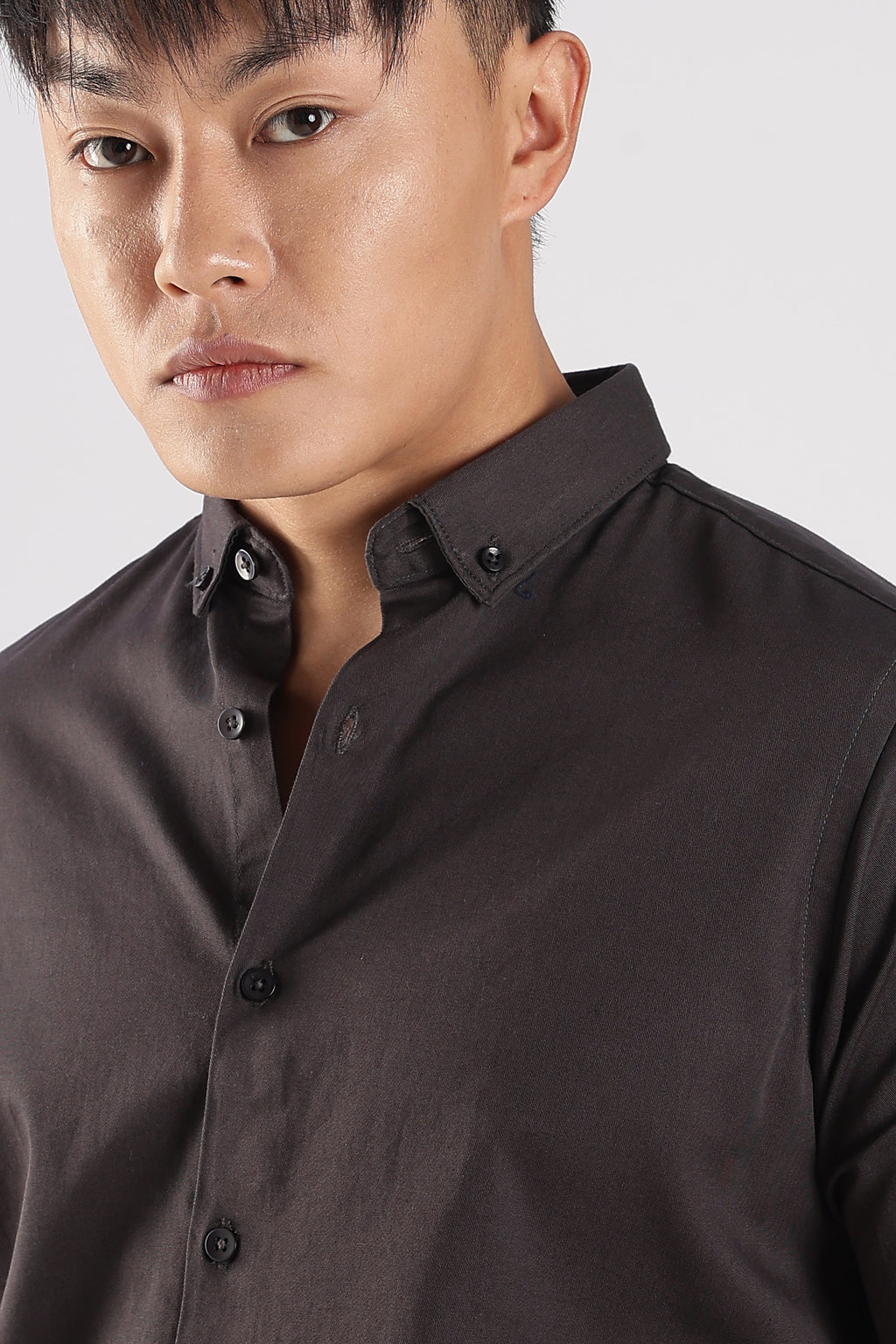 Men Army Twill Shirts-Grey