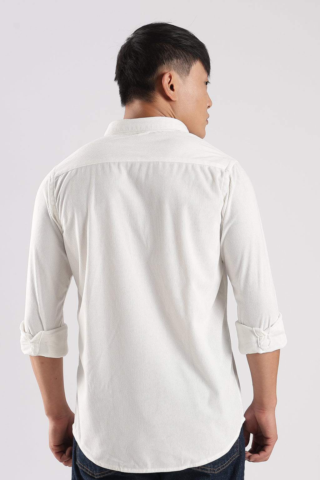 Men Corduroy Shirts-White