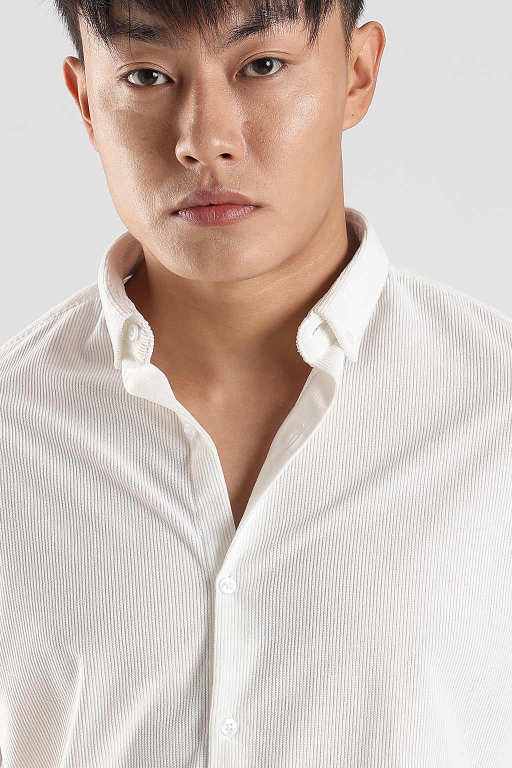 Men Corduroy Shirts-White