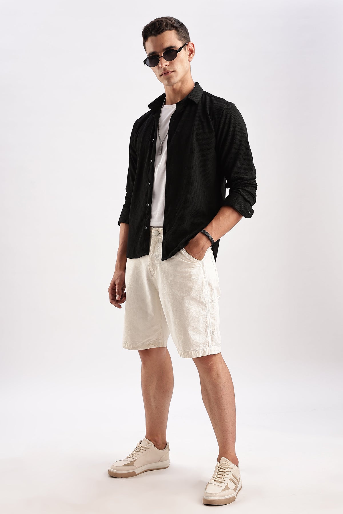 Men Honeycomb TXO Shirts-Black