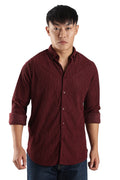 Men Corduroy Shirts-Maroon