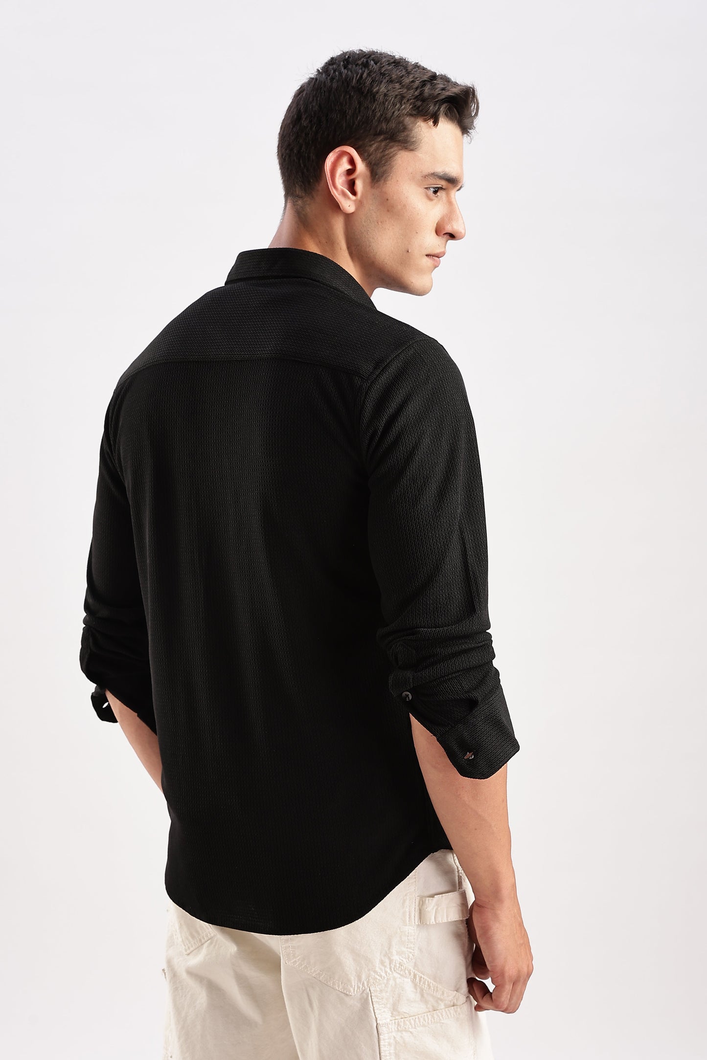 Men Honeycomb TXO Shirts-Black