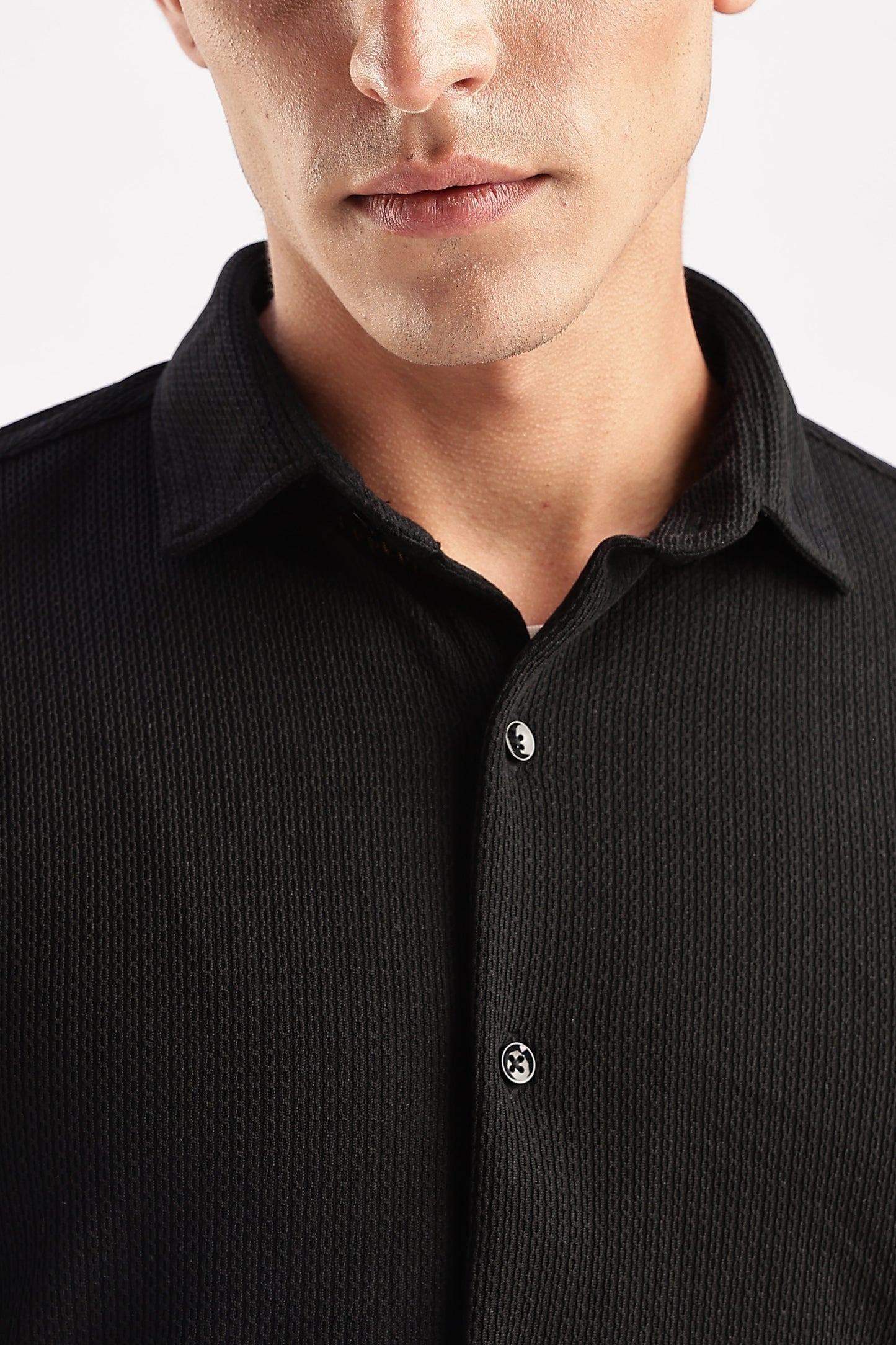 Men Honeycomb TXO Shirts-Black