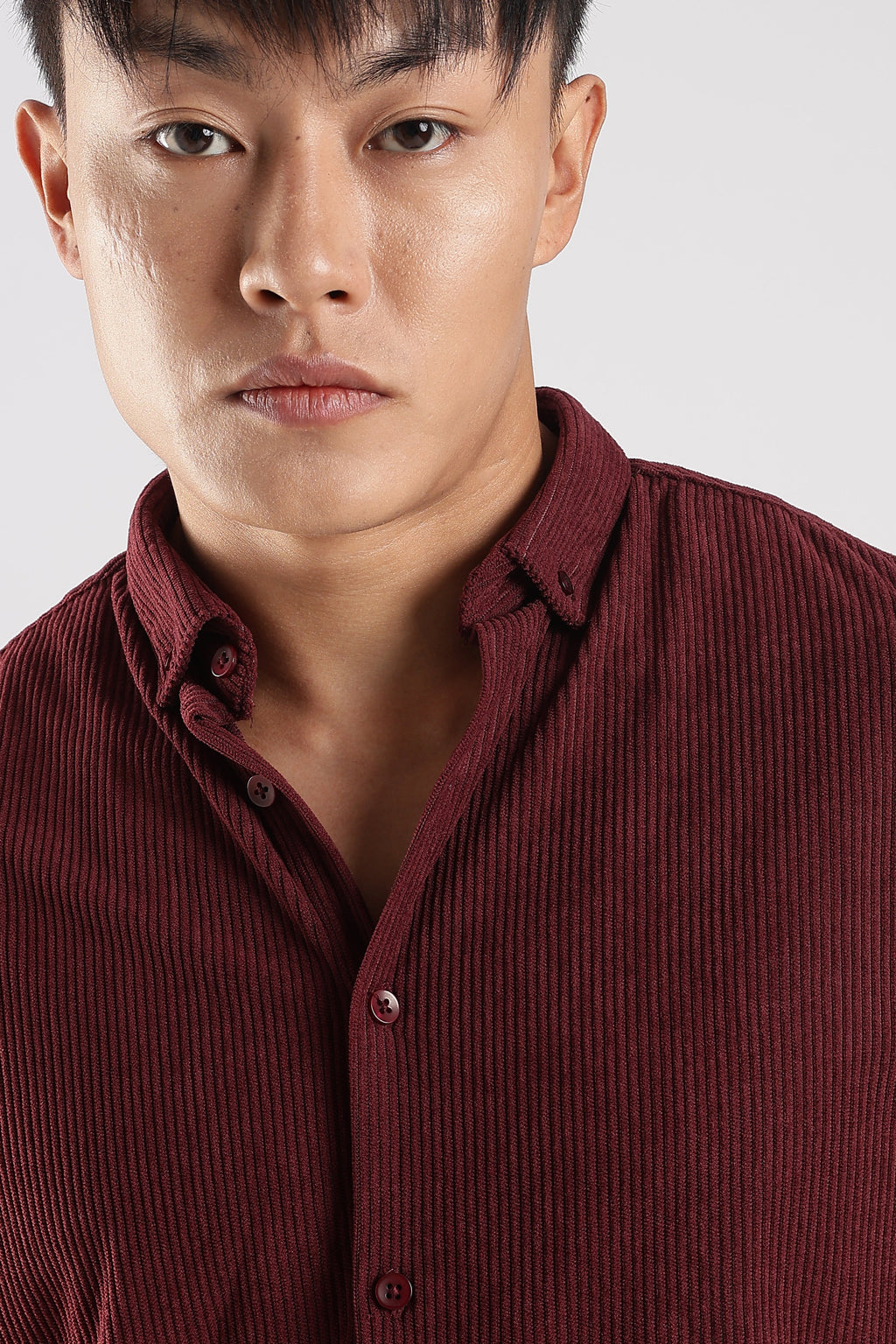 Men Corduroy Shirts-Maroon