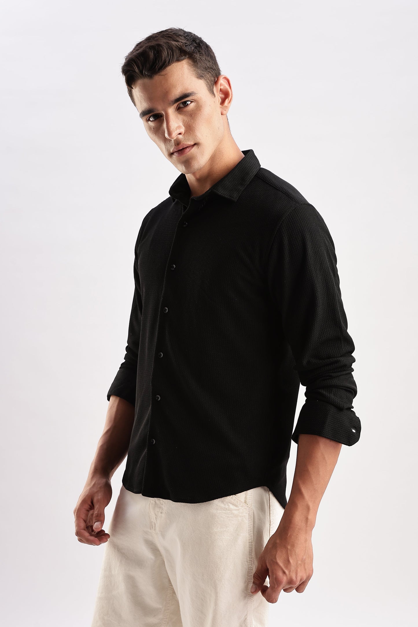 Men Honeycomb TXO Shirts-Black