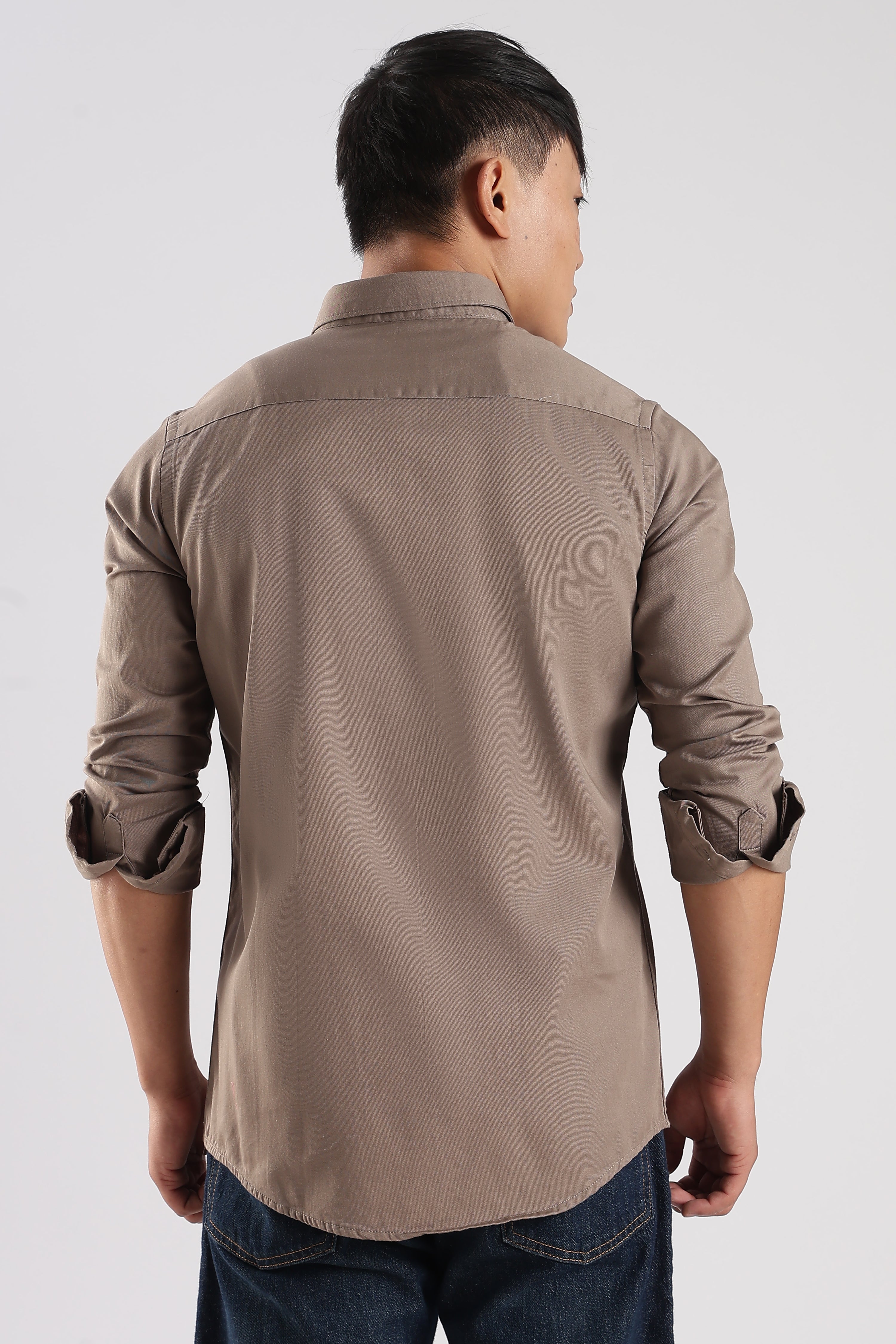 Men Army Twill Shirts-Khakhi