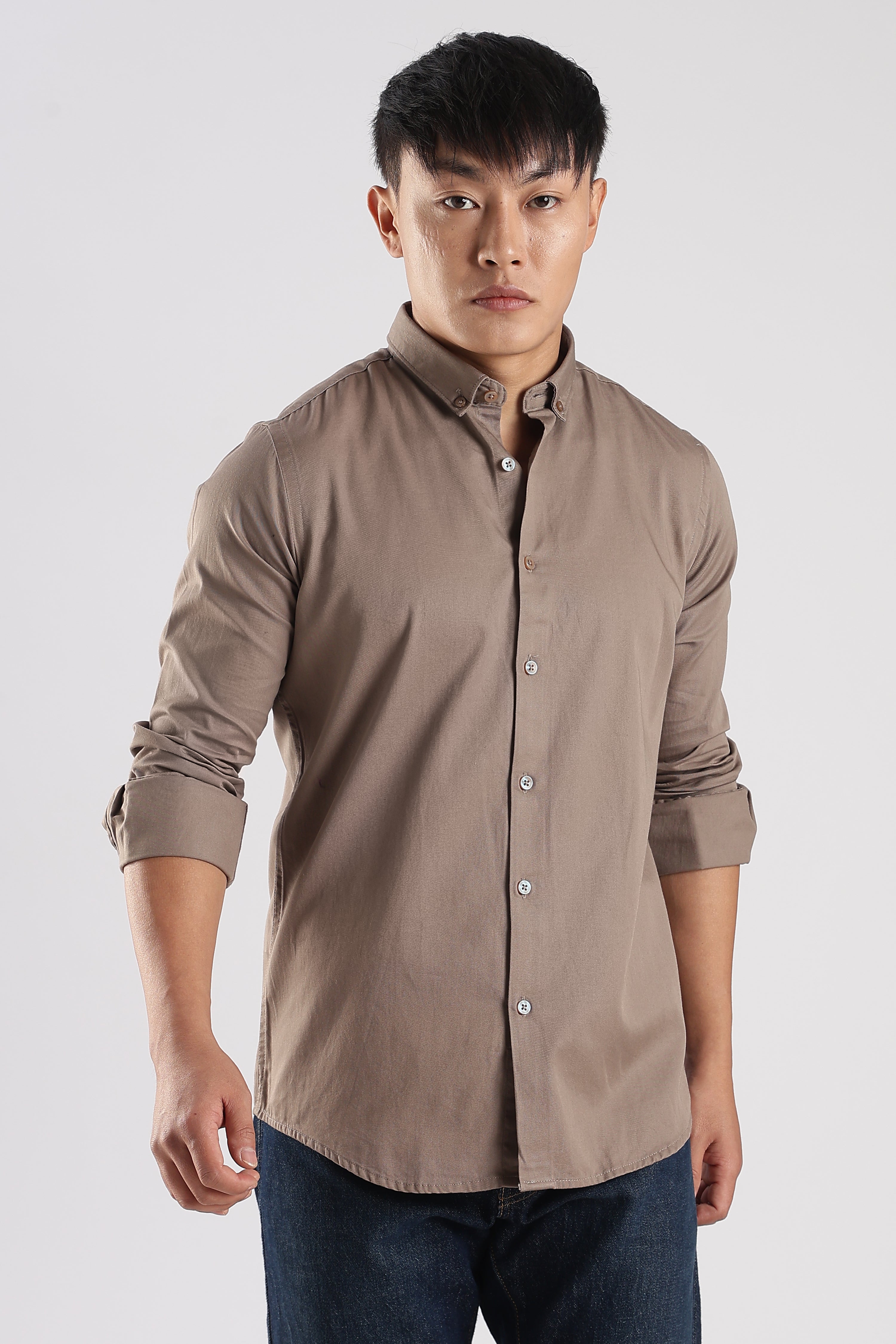 Men Army Twill Shirts-Khakhi