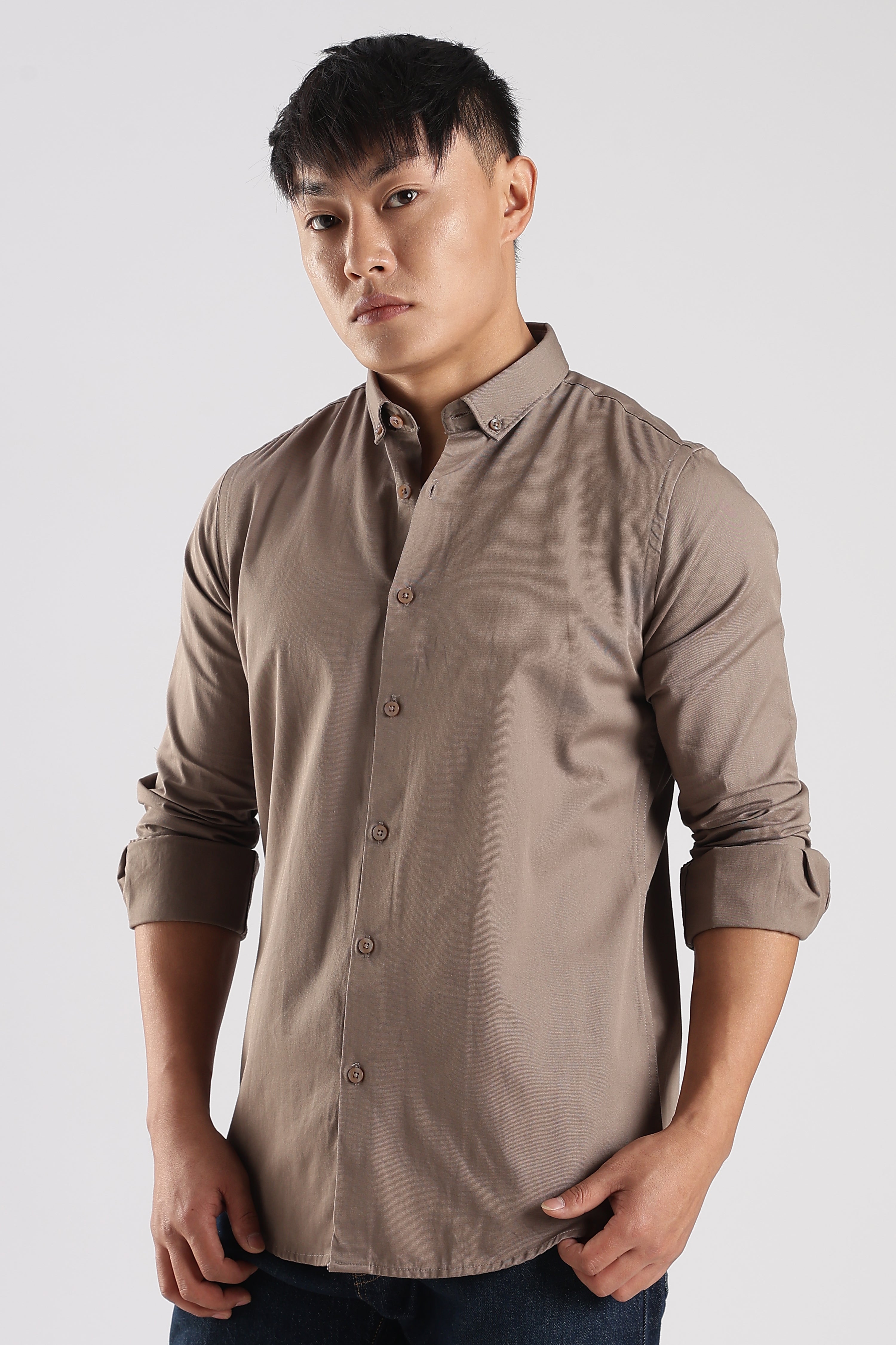 Men Army Twill Shirts-Khakhi