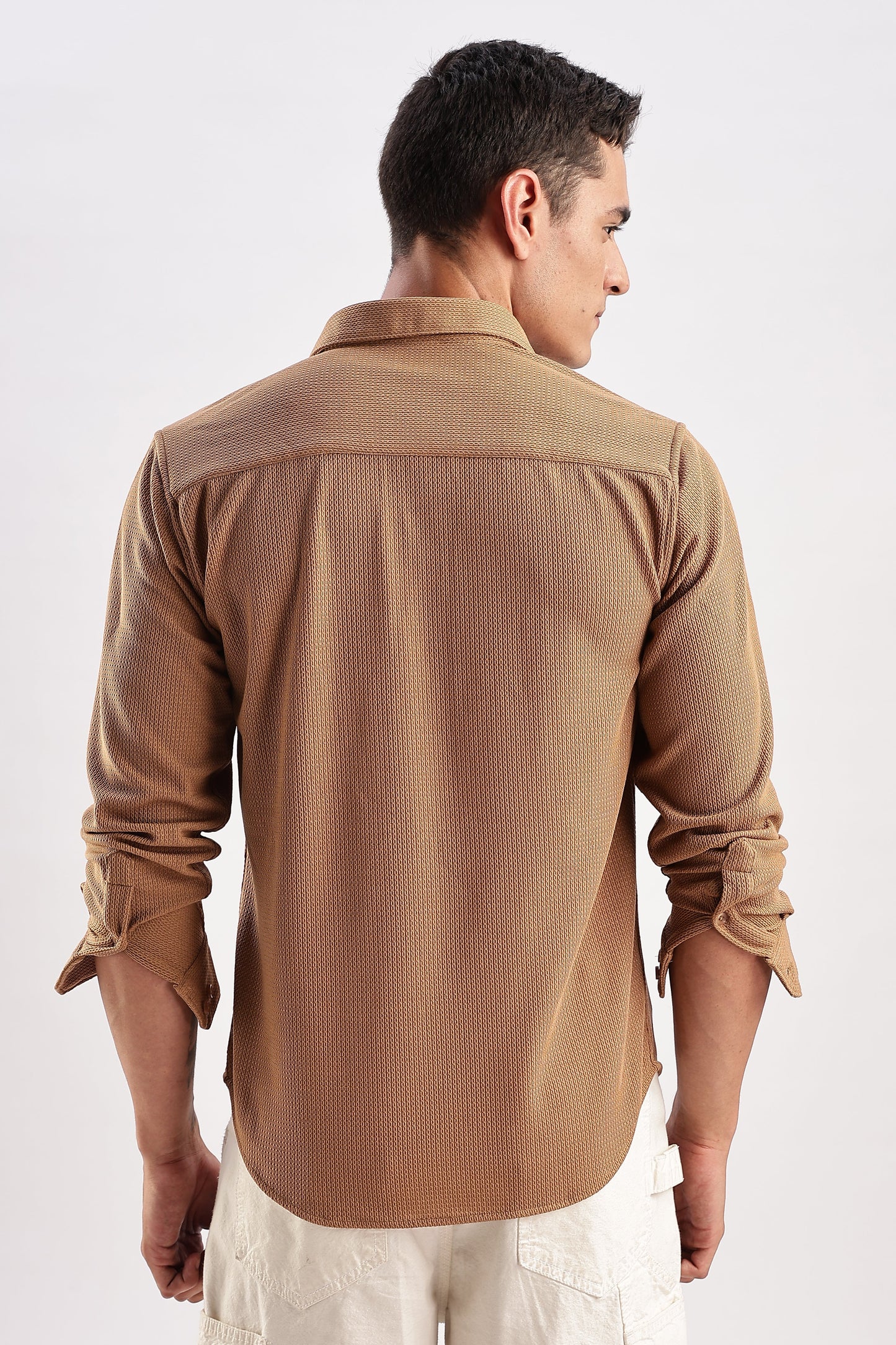 Men Honeycomb TXO Shirts-Khakhi