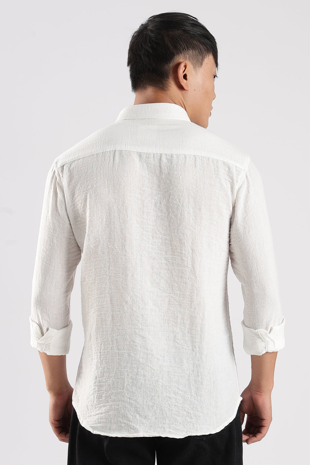 Men Linen Mix Shirts-White
