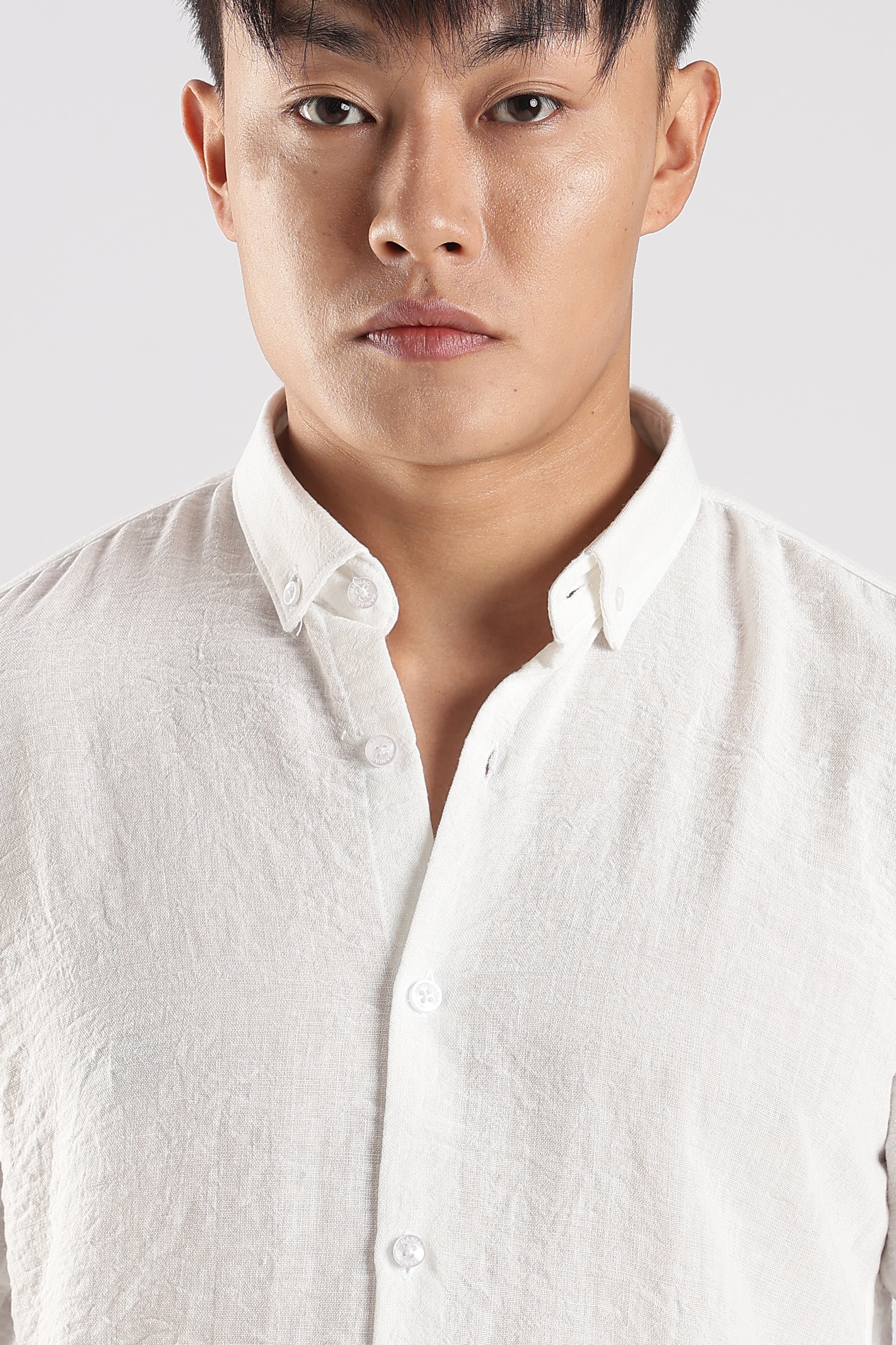 Men Linen Mix Shirts-White