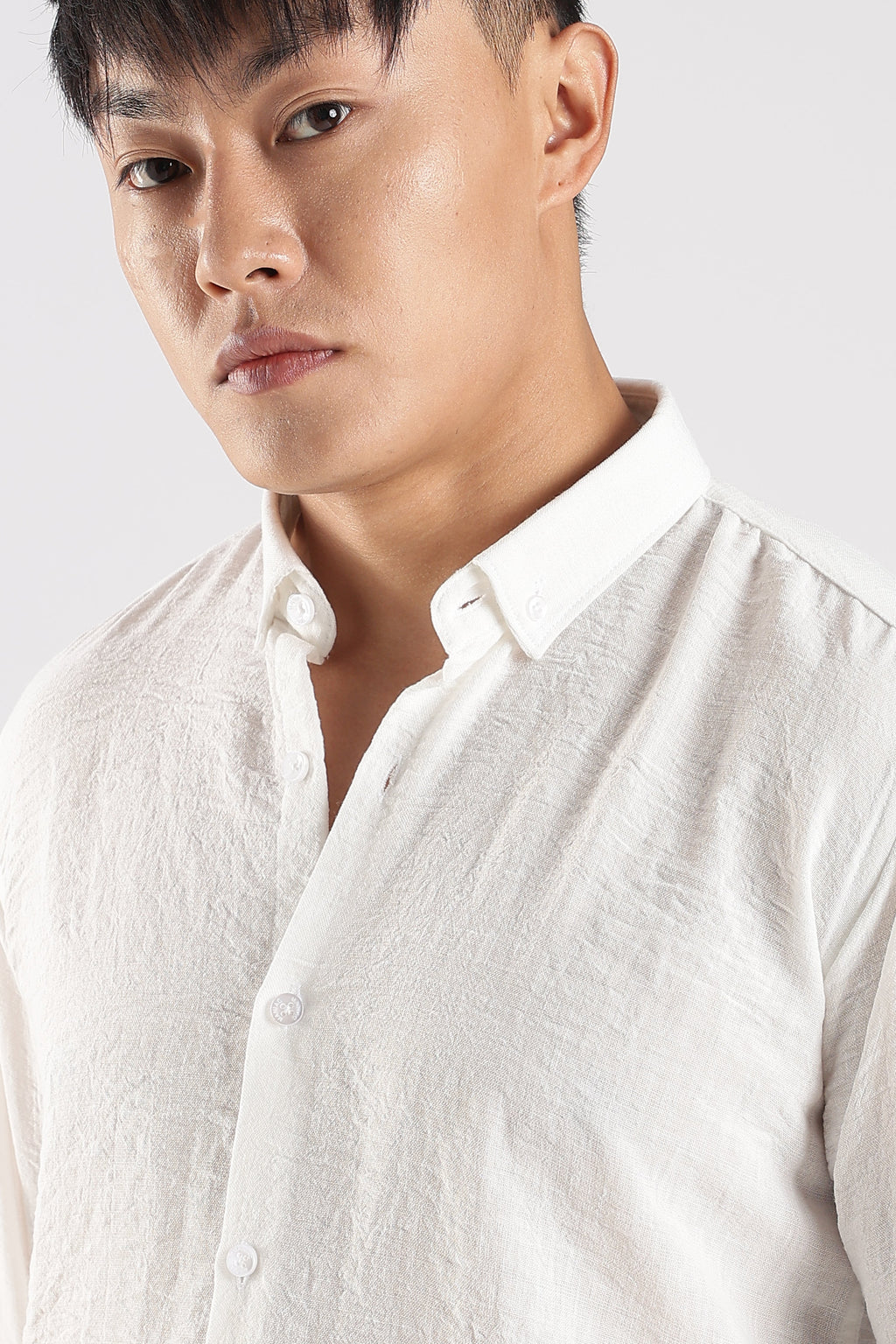 Men Linen Mix Shirts-White