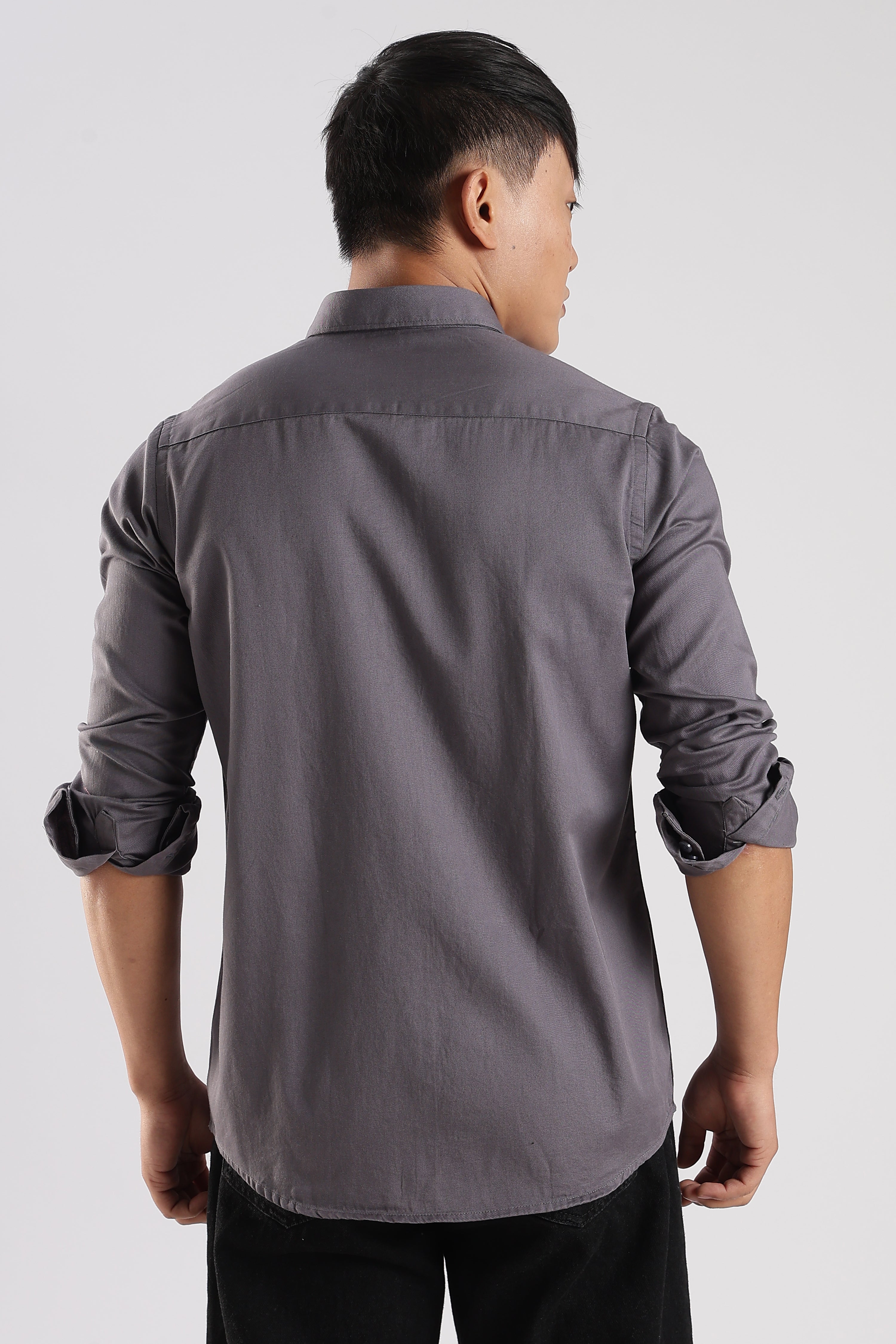 Men Army Twill Shirts-Lt Grey
