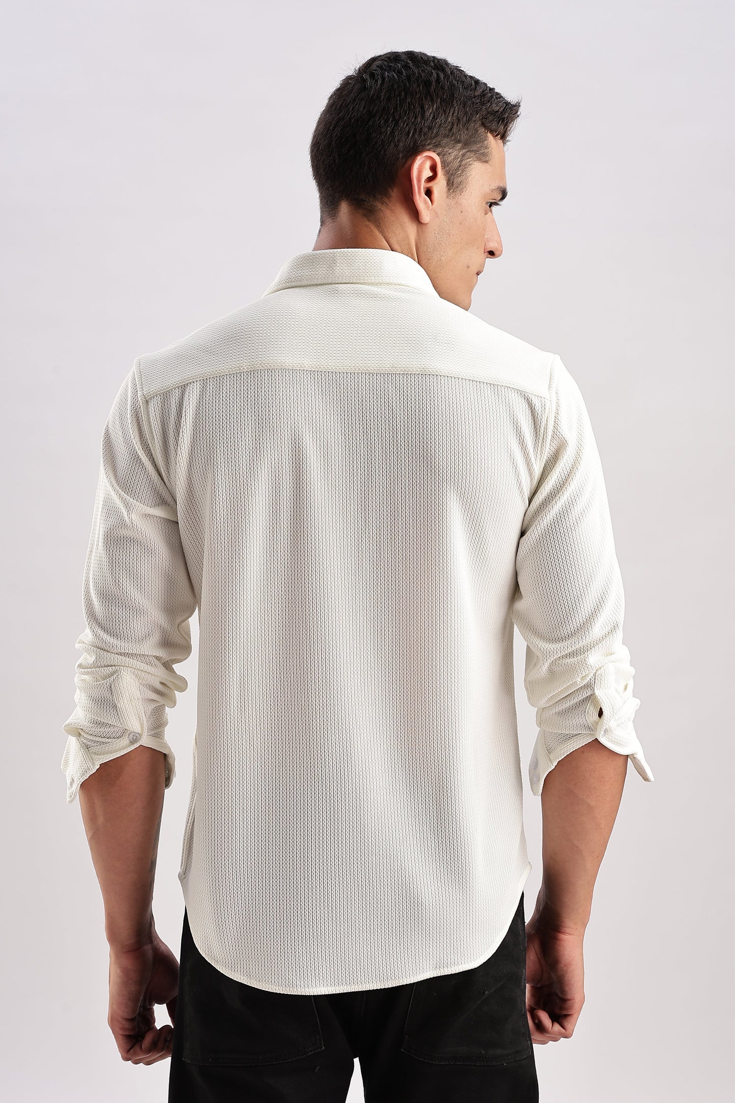 Men Honeycomb TXO Shirts-White