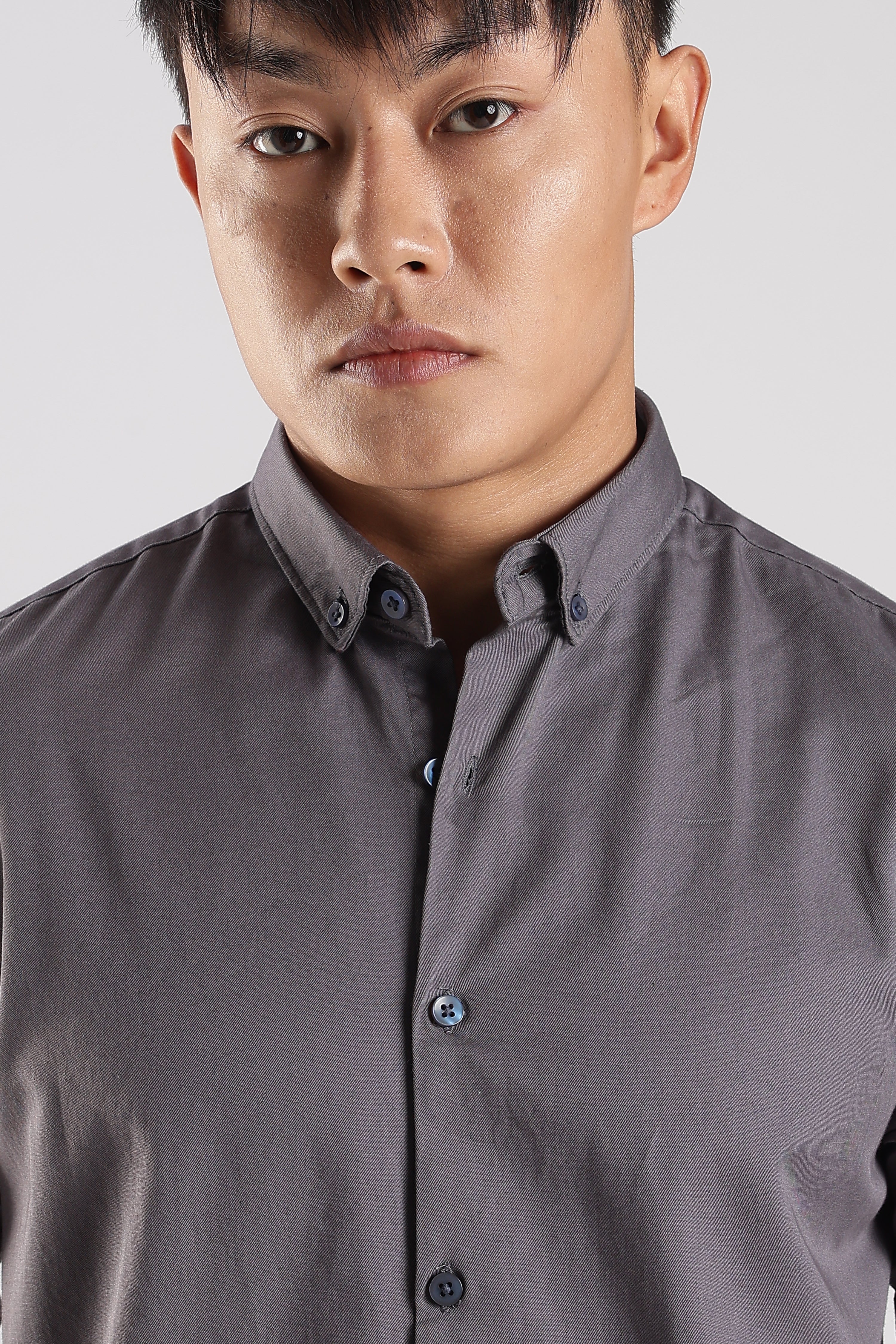 Men Army Twill Shirts-Lt Grey