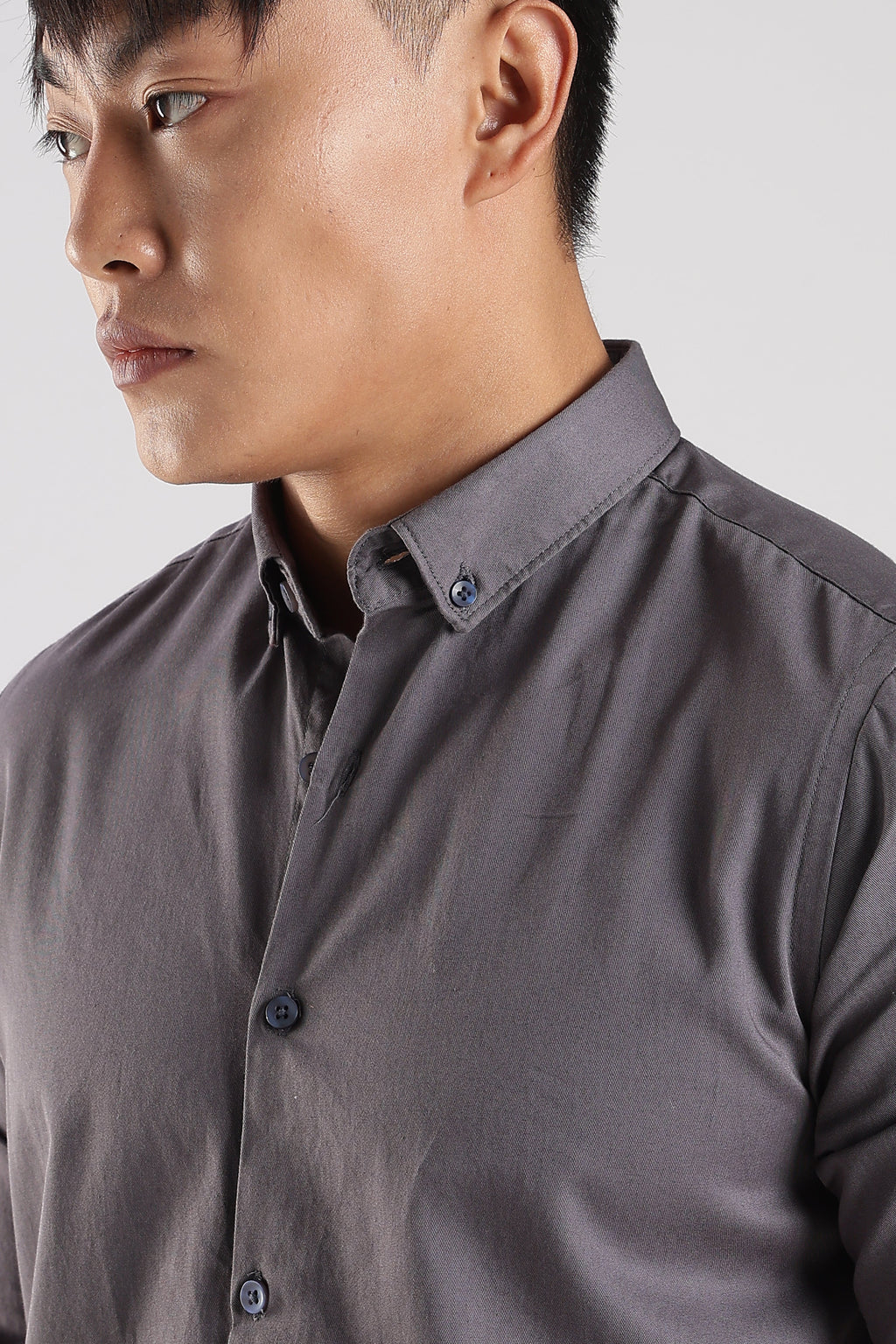 Men Army Twill Shirts-Lt Grey
