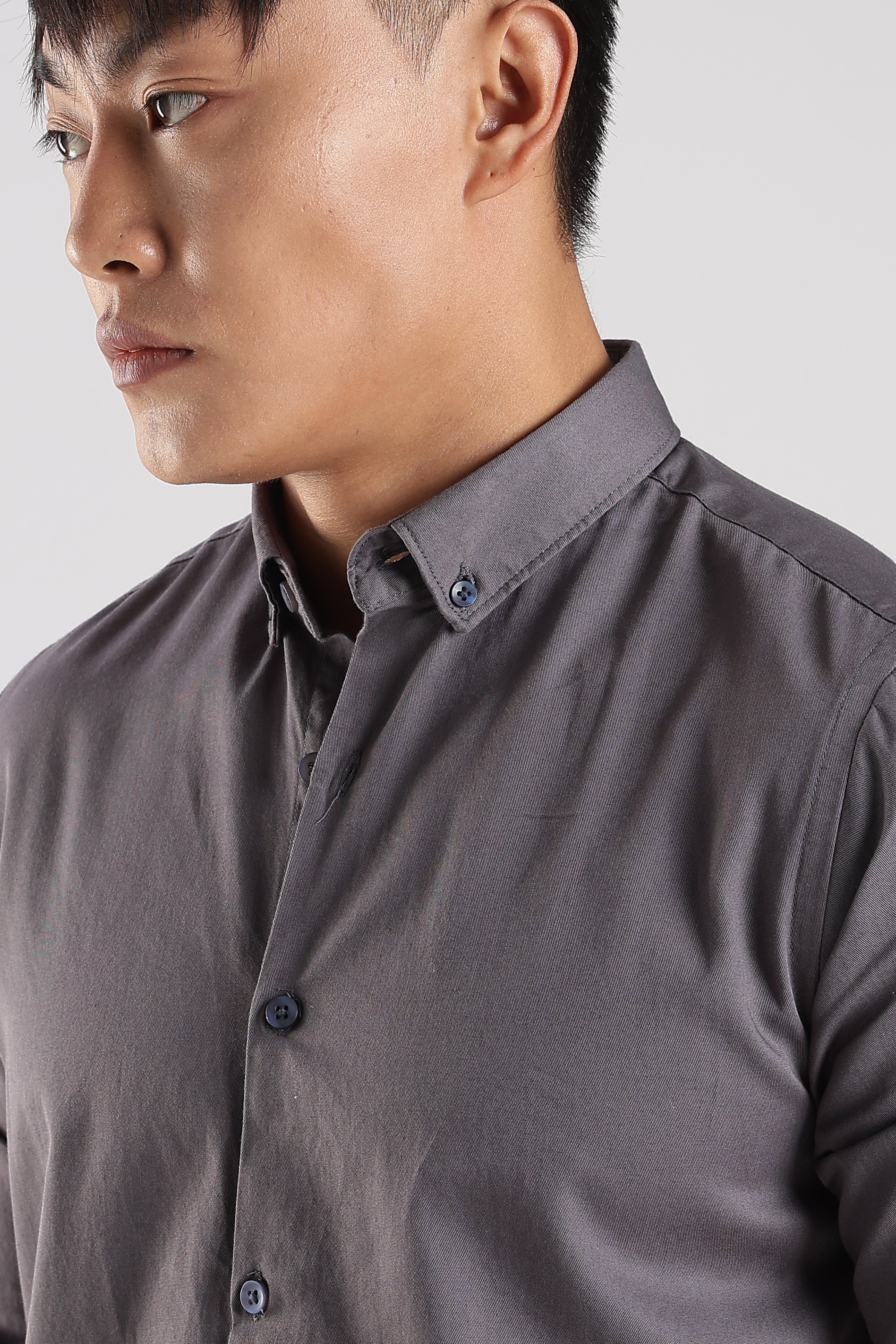 Men Army Twill Shirts-Lt Grey