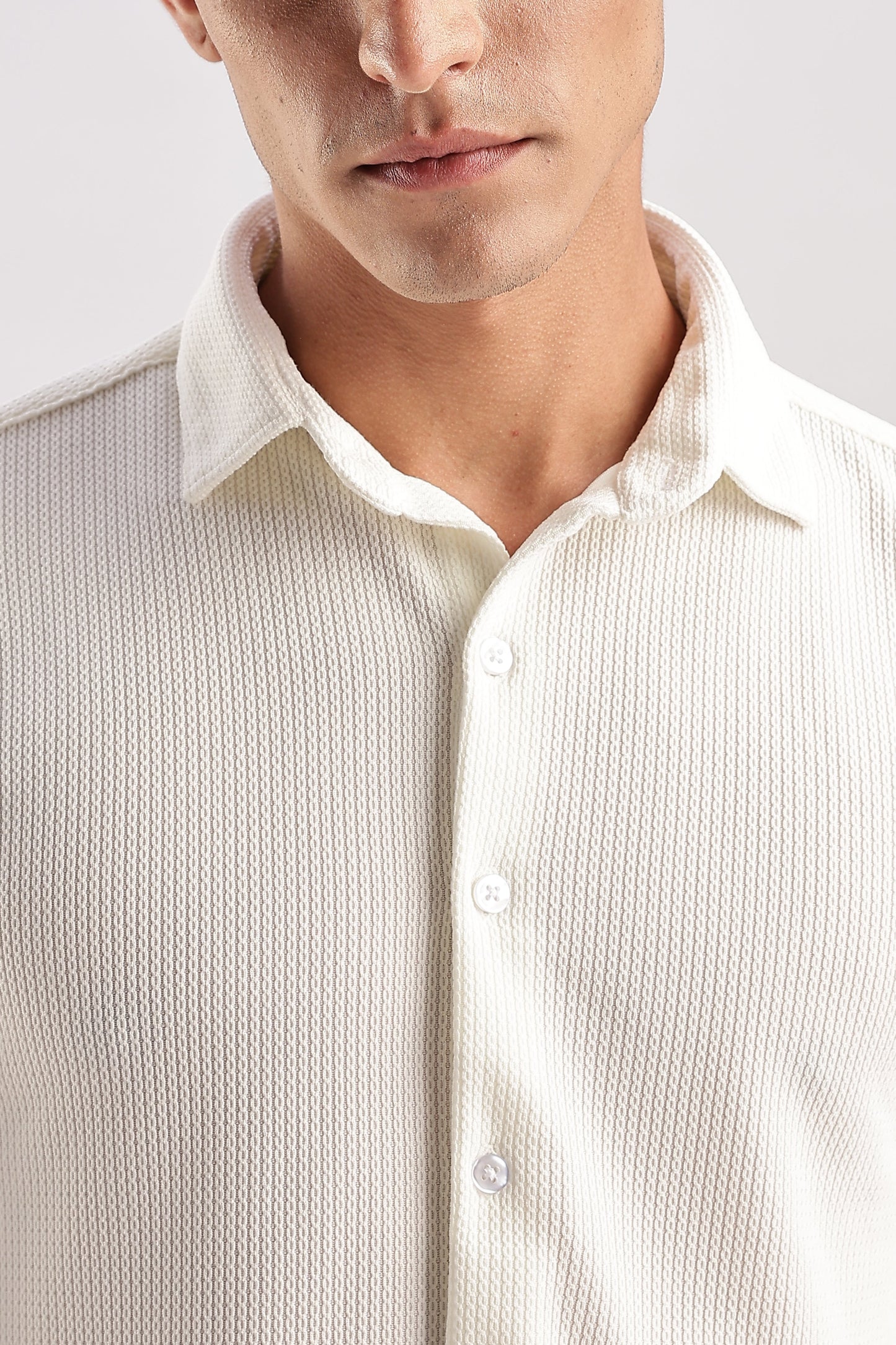 Men Honeycomb TXO Shirts-White