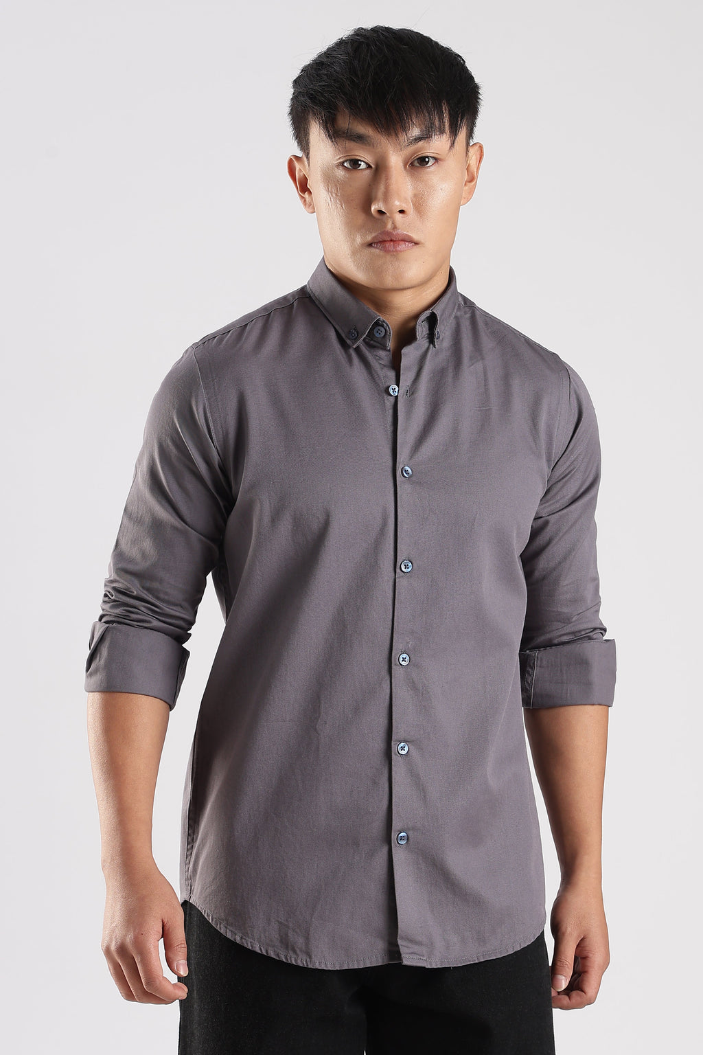 Men Army Twill Shirts-Lt Grey