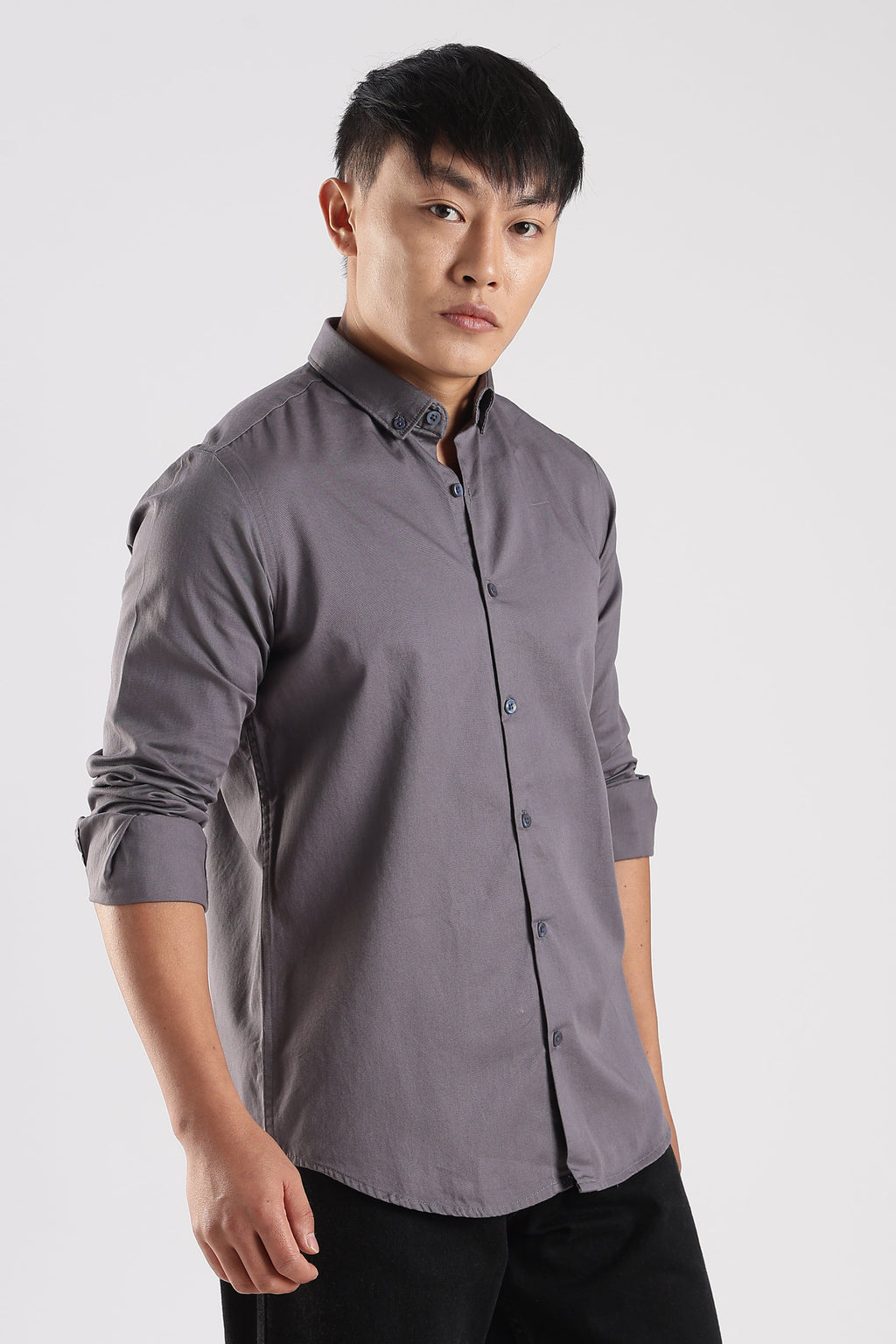 Men Army Twill Shirts-Lt Grey