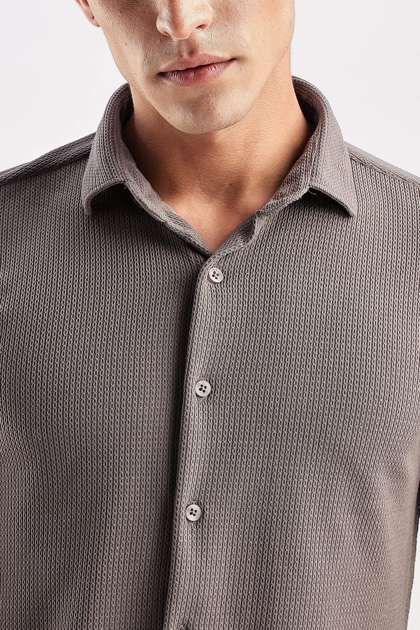 Men Honeycomb TXO Shirts-Grey