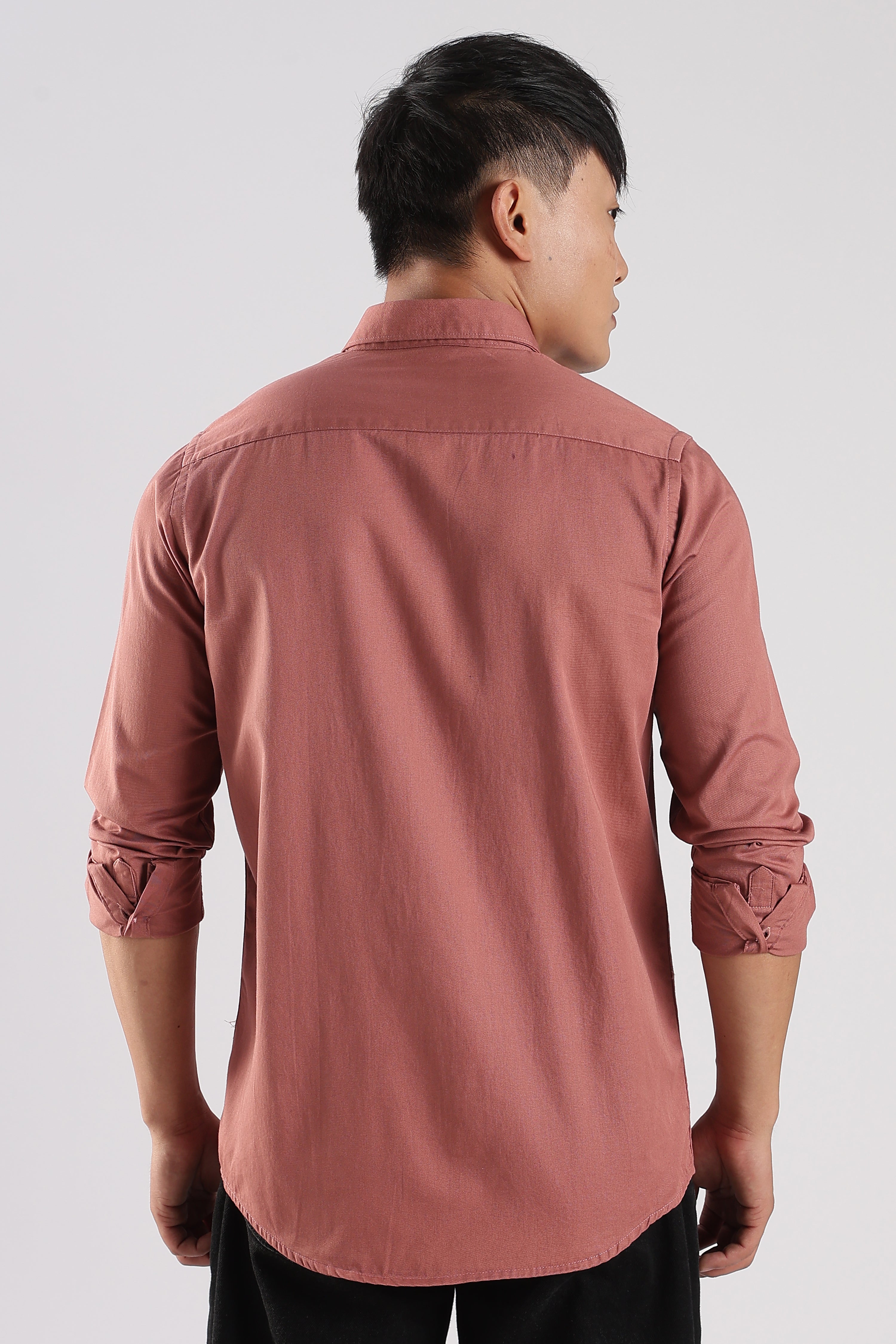 Men Army Twill Shirts-Pink