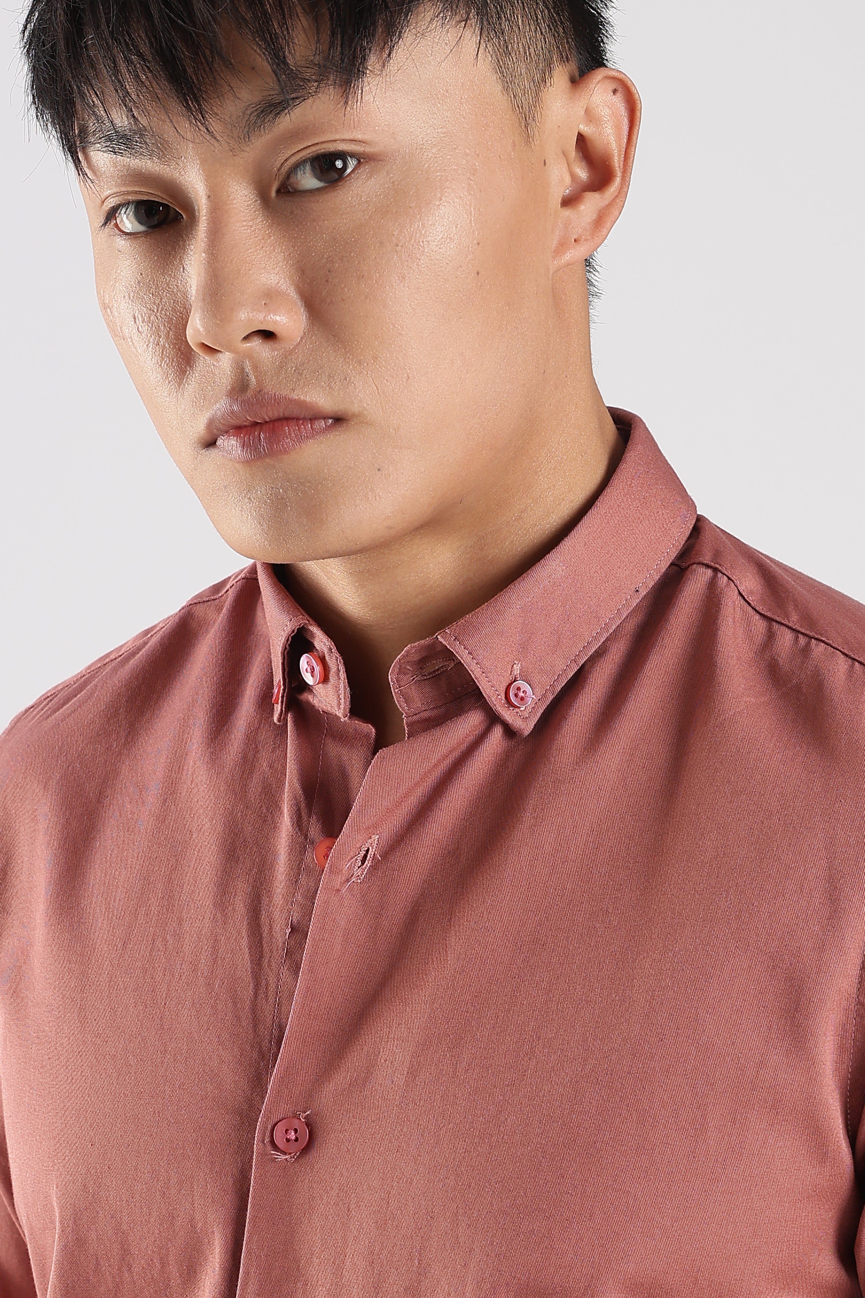 Men Army Twill Shirts-Pink