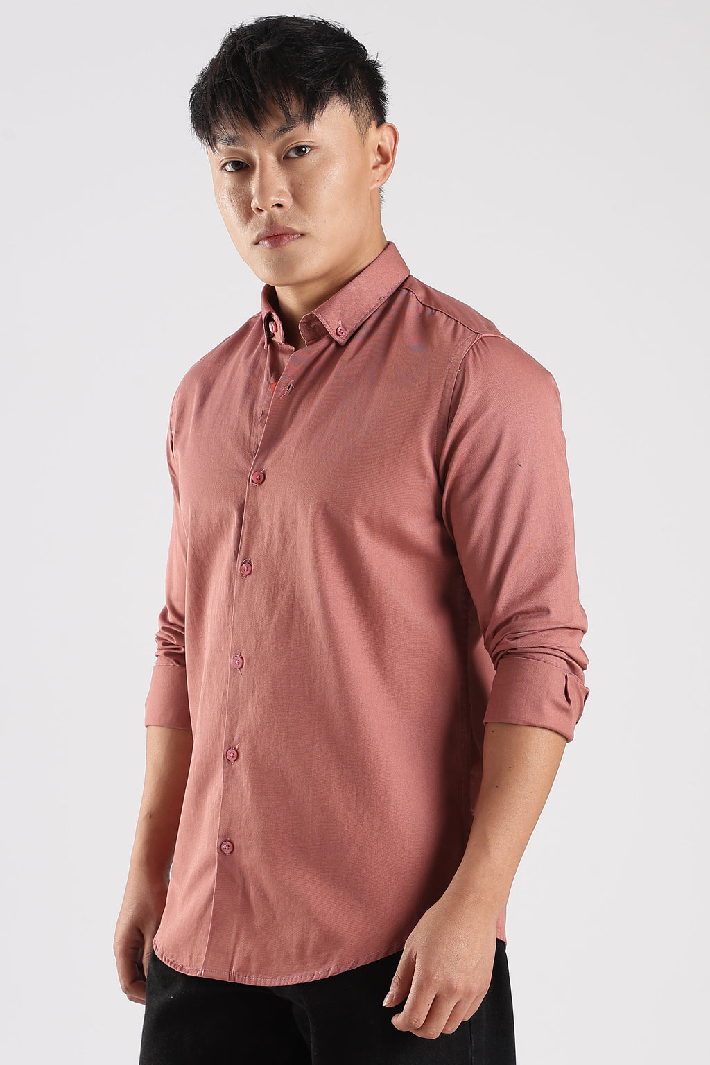 Men Army Twill Shirts-Pink