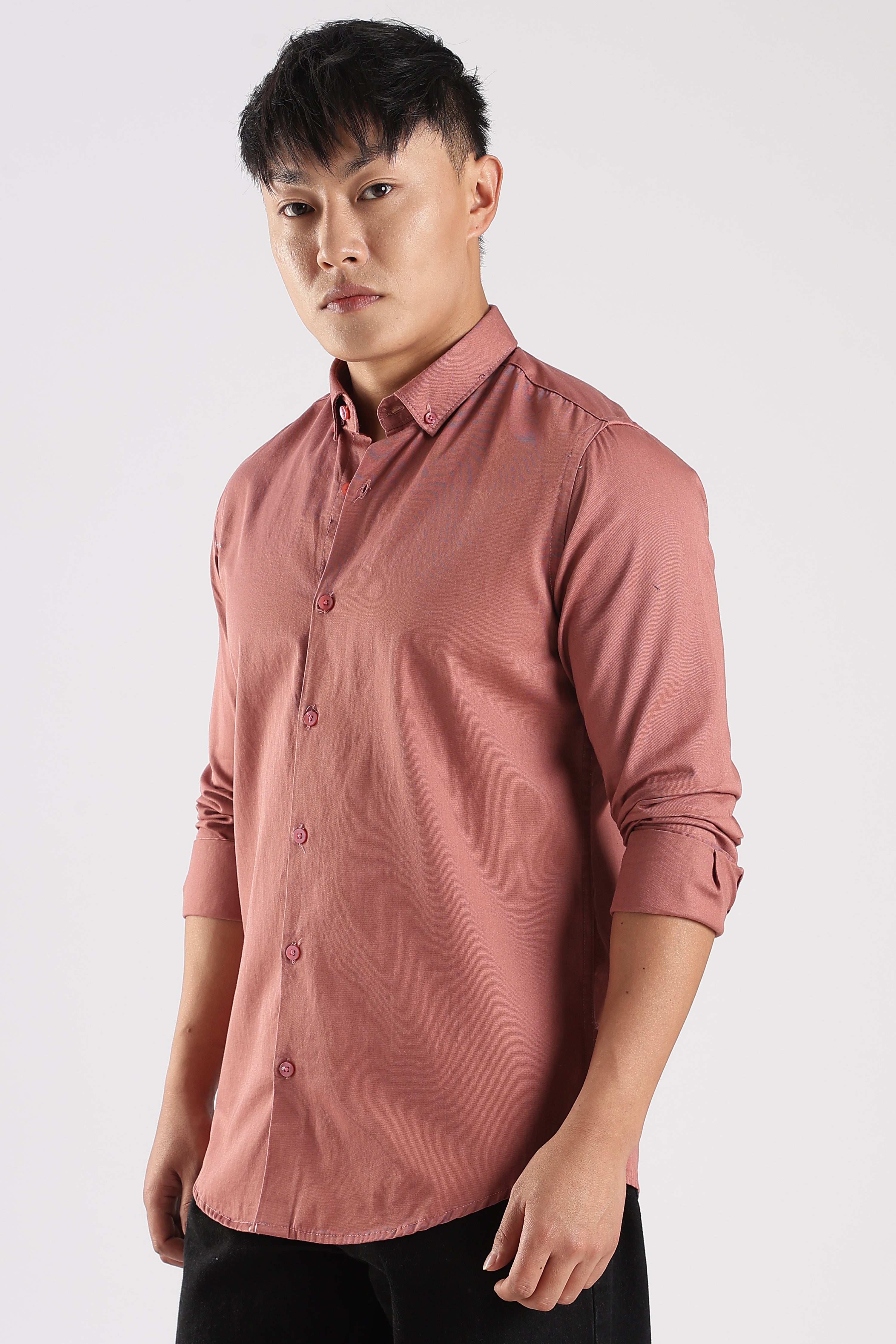 Men Army Twill Shirts-Pink