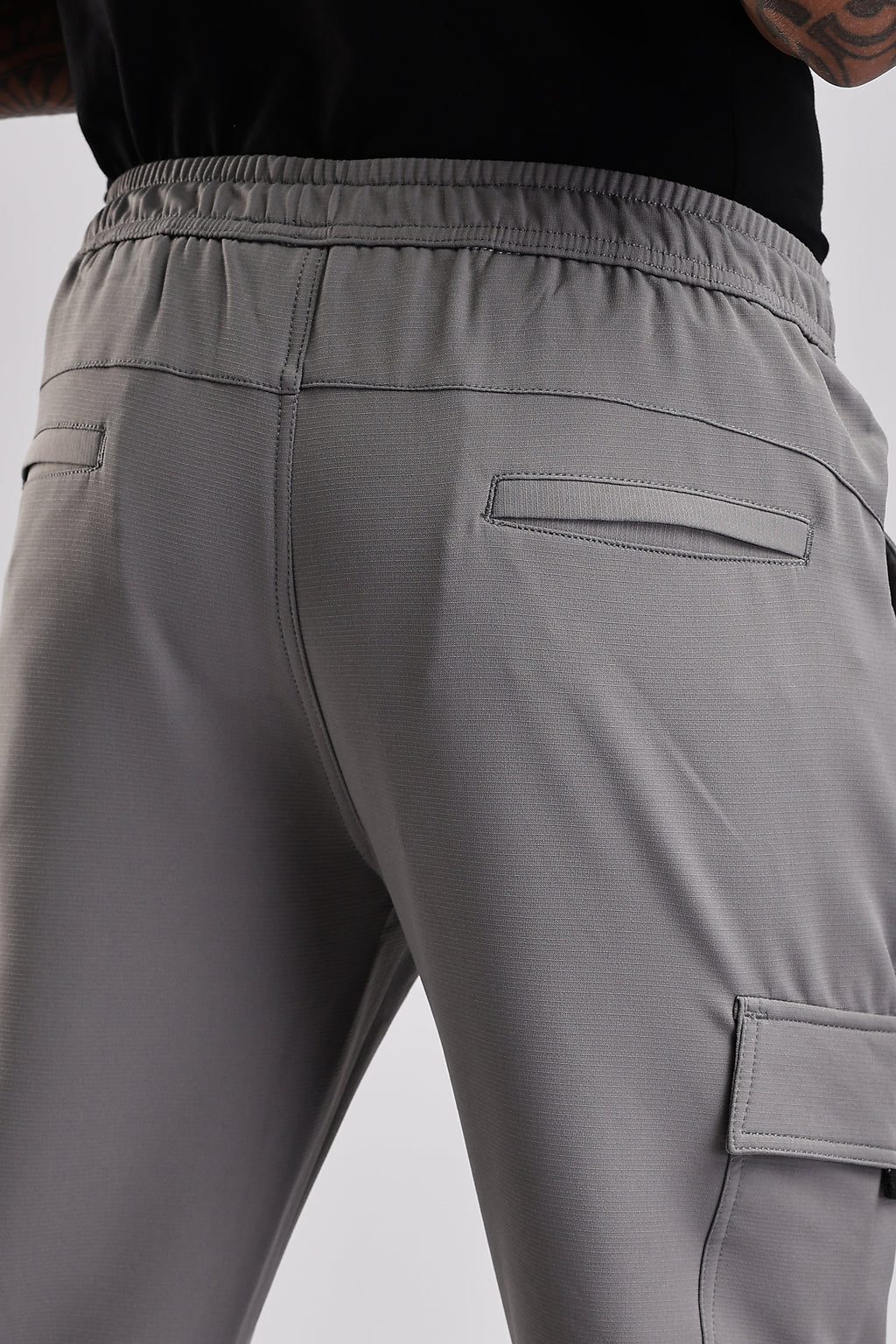 Men Structured Imported Utility Cargo-Lt Grey