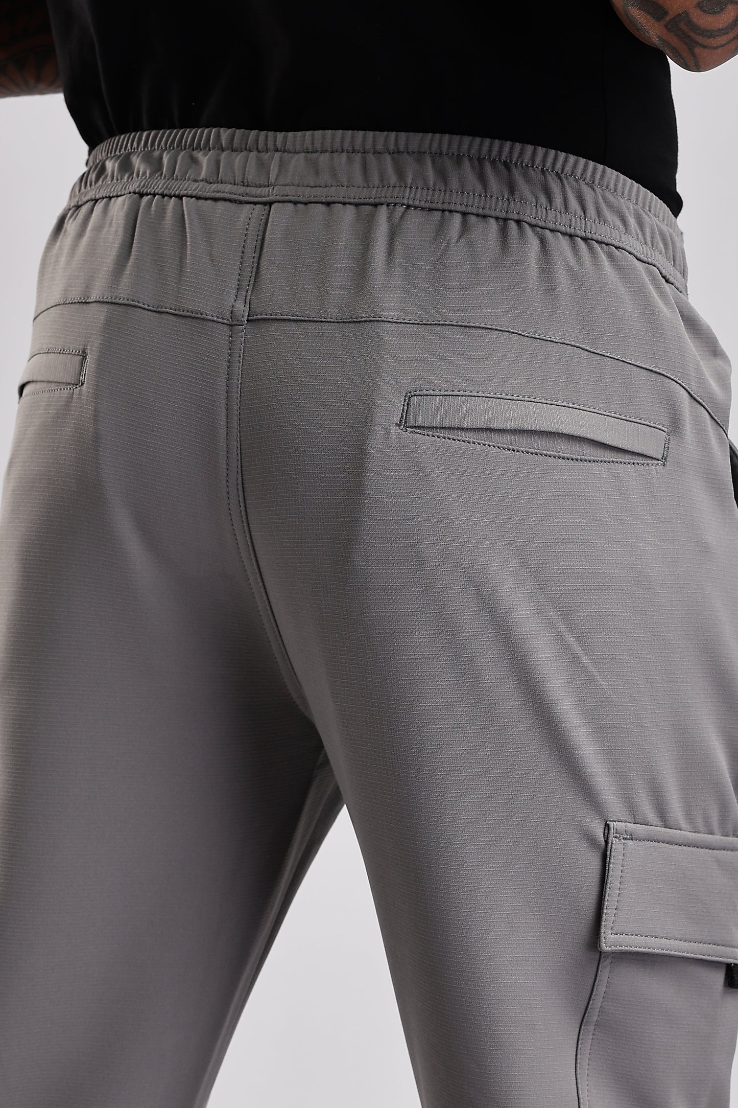 Men Structured Imported Utility Cargo-Lt Grey