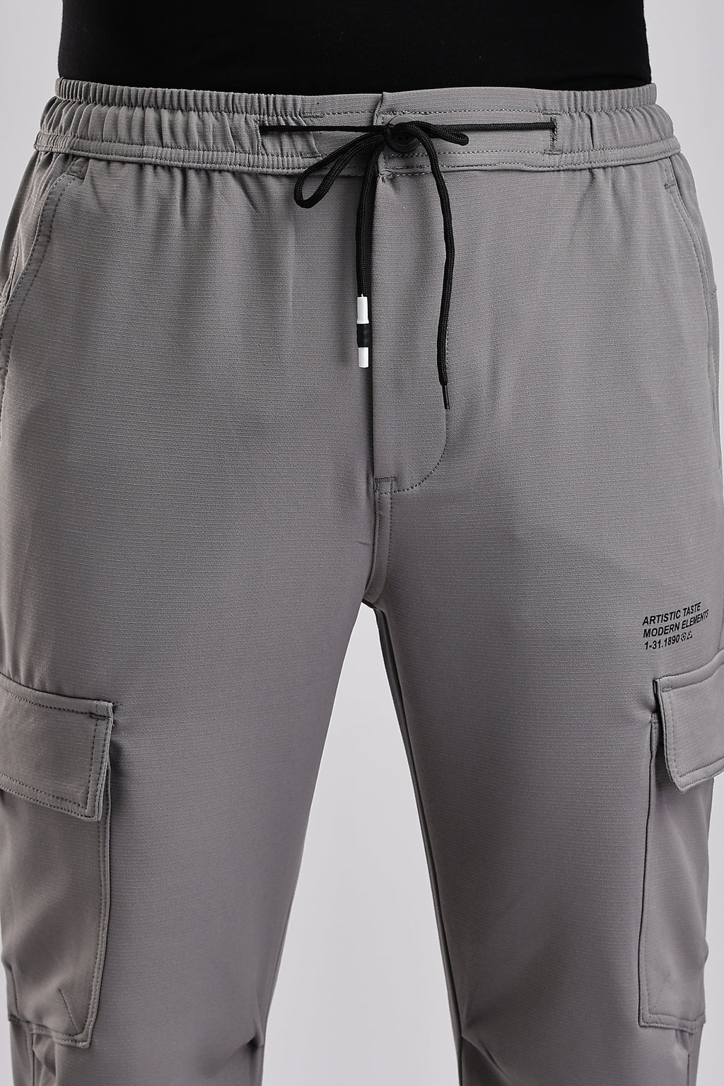 Men Structured Imported Utility Cargo-Lt Grey