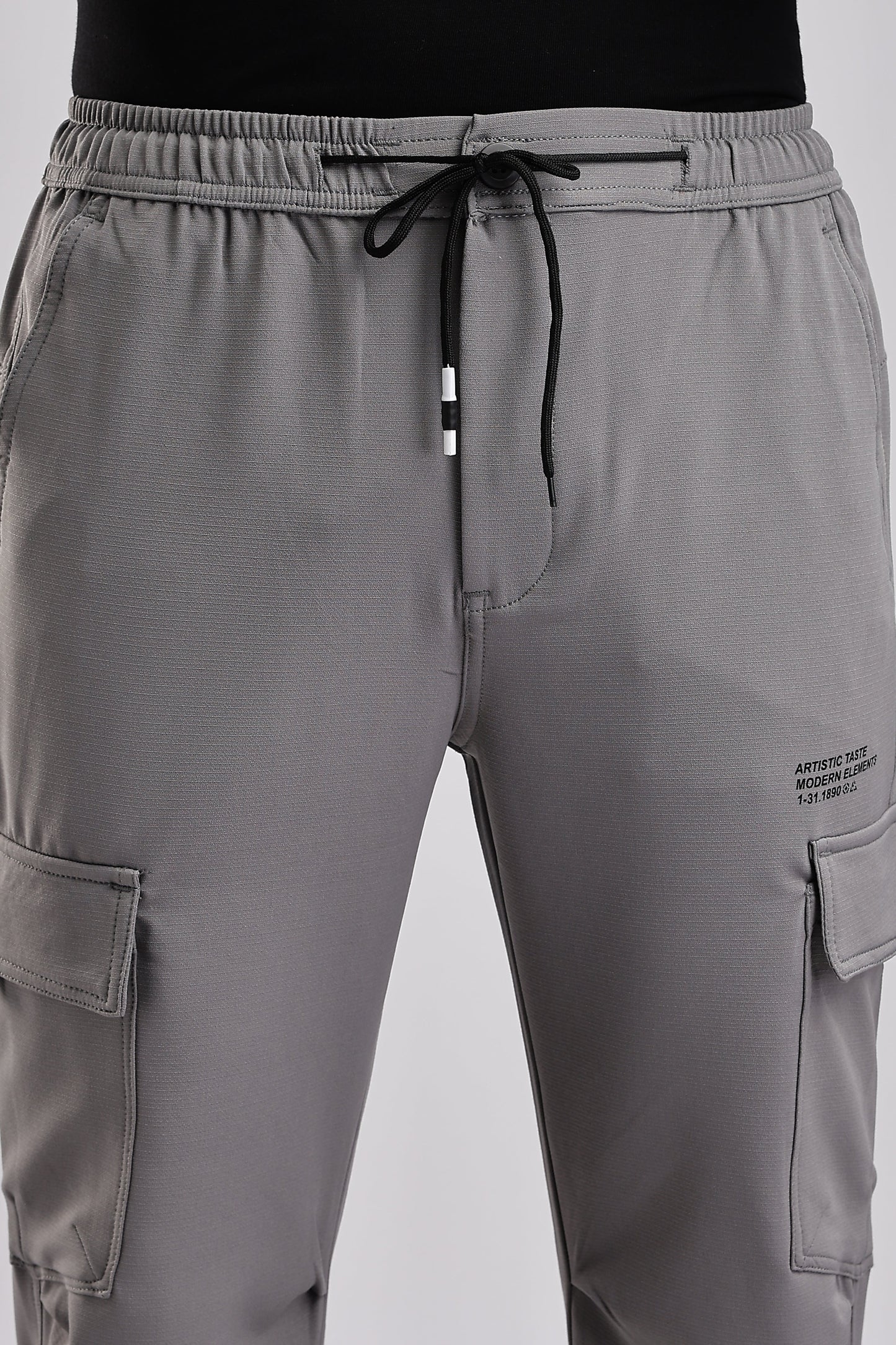 Men Structured Imported Utility Cargo-Lt Grey