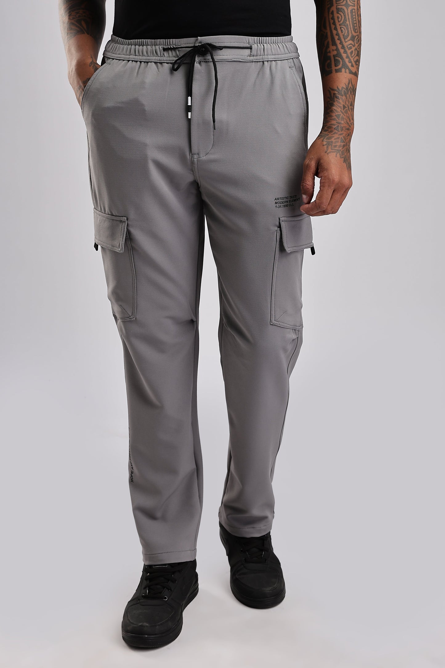 Men Structured Imported Utility Cargo-Lt Grey