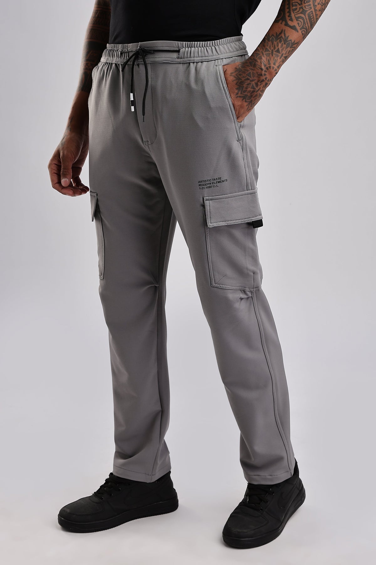 Men Structured Imported Utility Cargo-Lt Grey