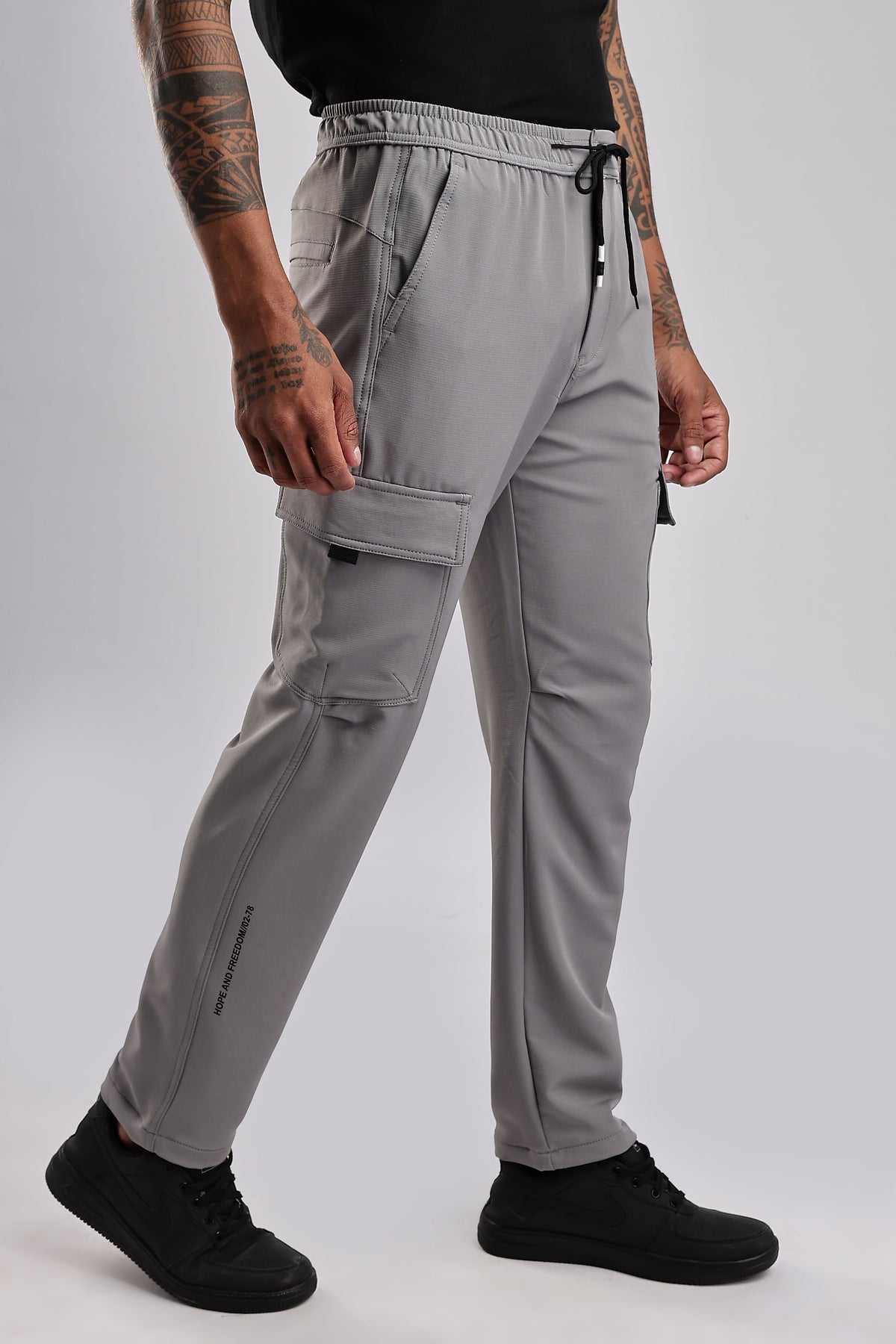 Men Structured Imported Utility Cargo-Lt Grey