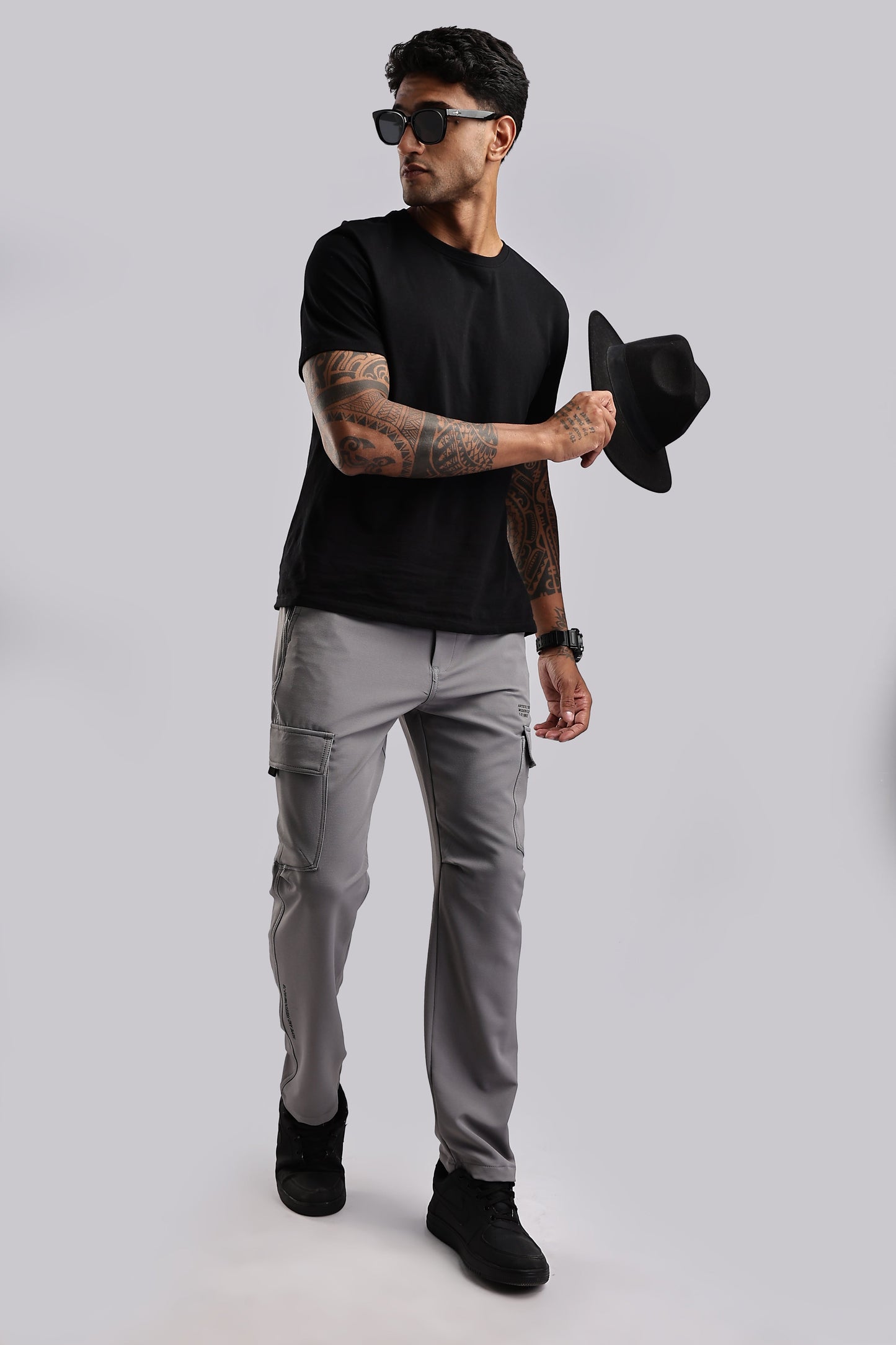 Men Structured Imported Utility Cargo-Lt Grey