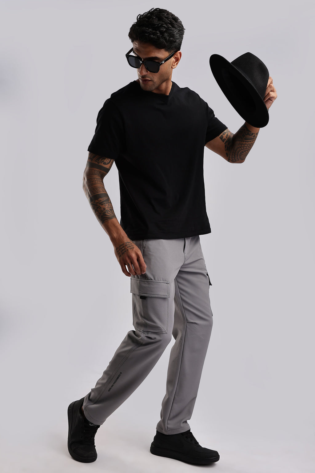 Men Structured Imported Utility Cargo-Lt Grey