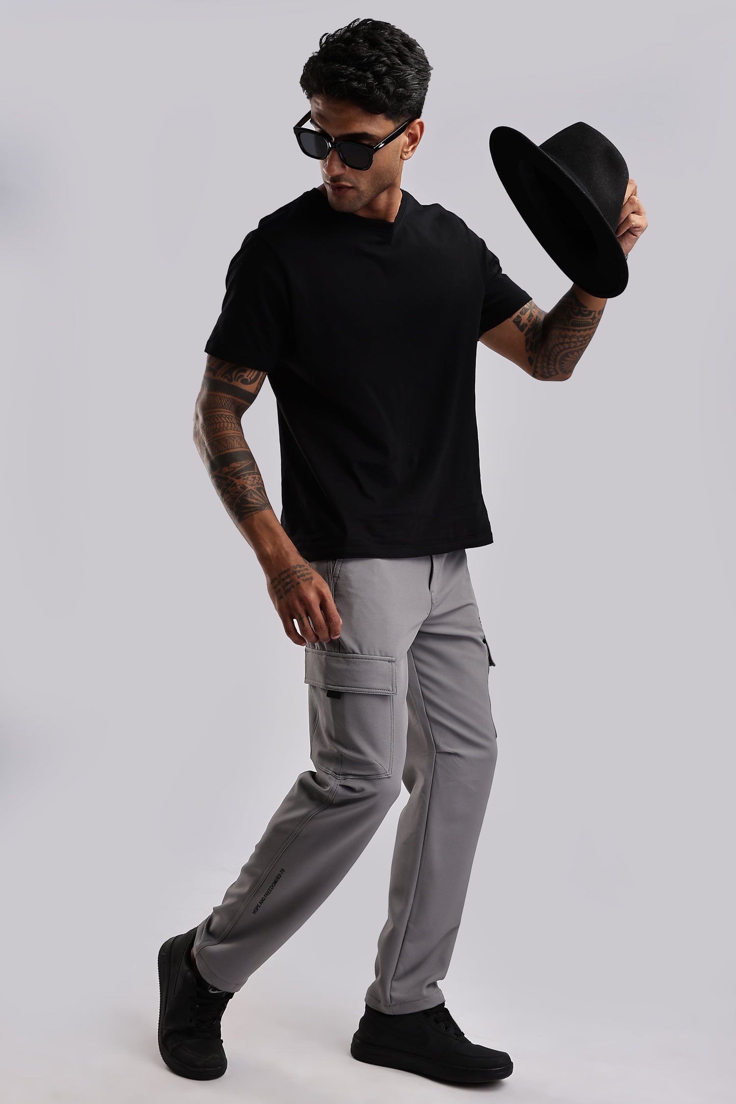 Men Structured Imported Utility Cargo-Lt Grey