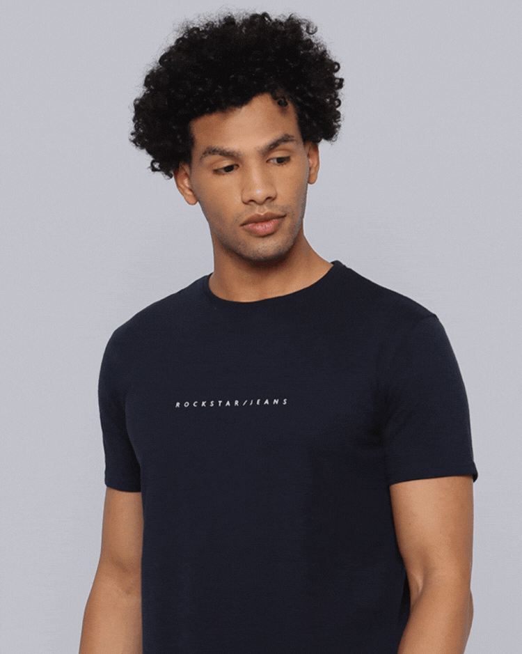 Crewneck Combo T-Shirt -Red,Navy