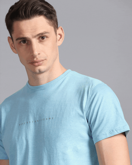 Crewneck Combo T-Shirt -Light Blue,Green