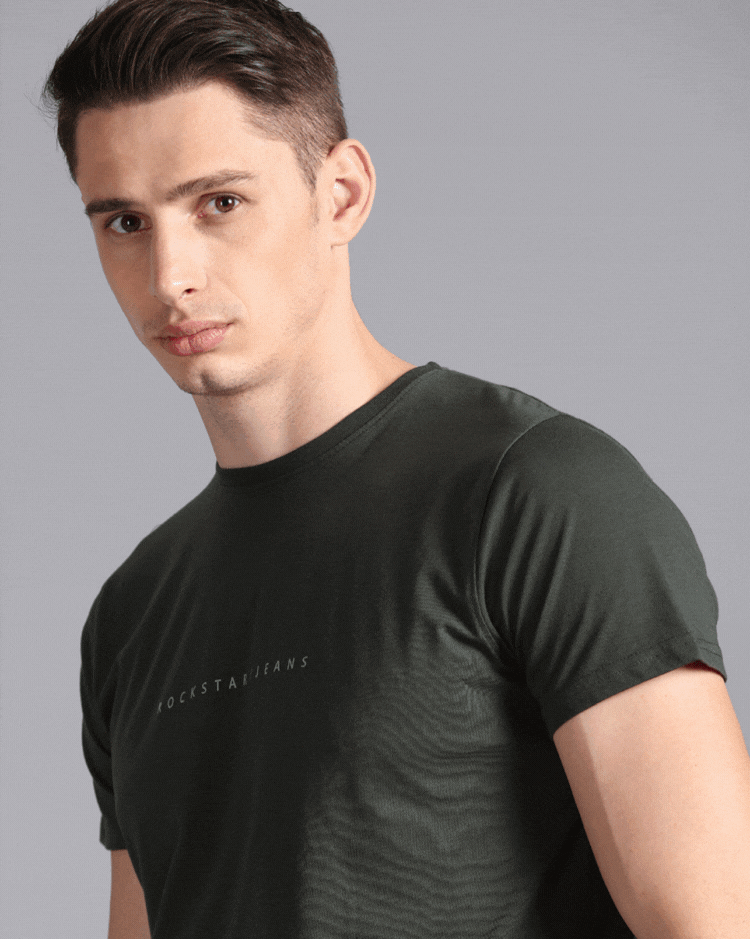 Crewneck Combo T-Shirt -Maroon,Grey