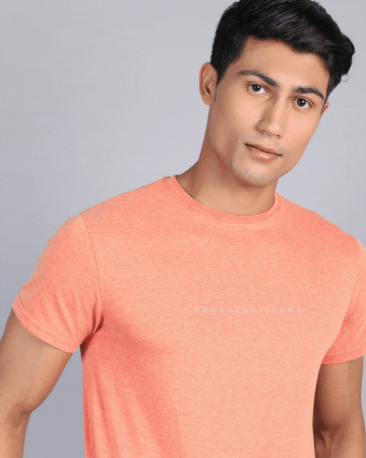 Crewneck Combo T-Shirt -Orange,Blue