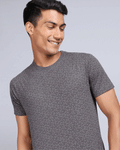 Crew Neck Aop T-Shirt-Antra Melange,White