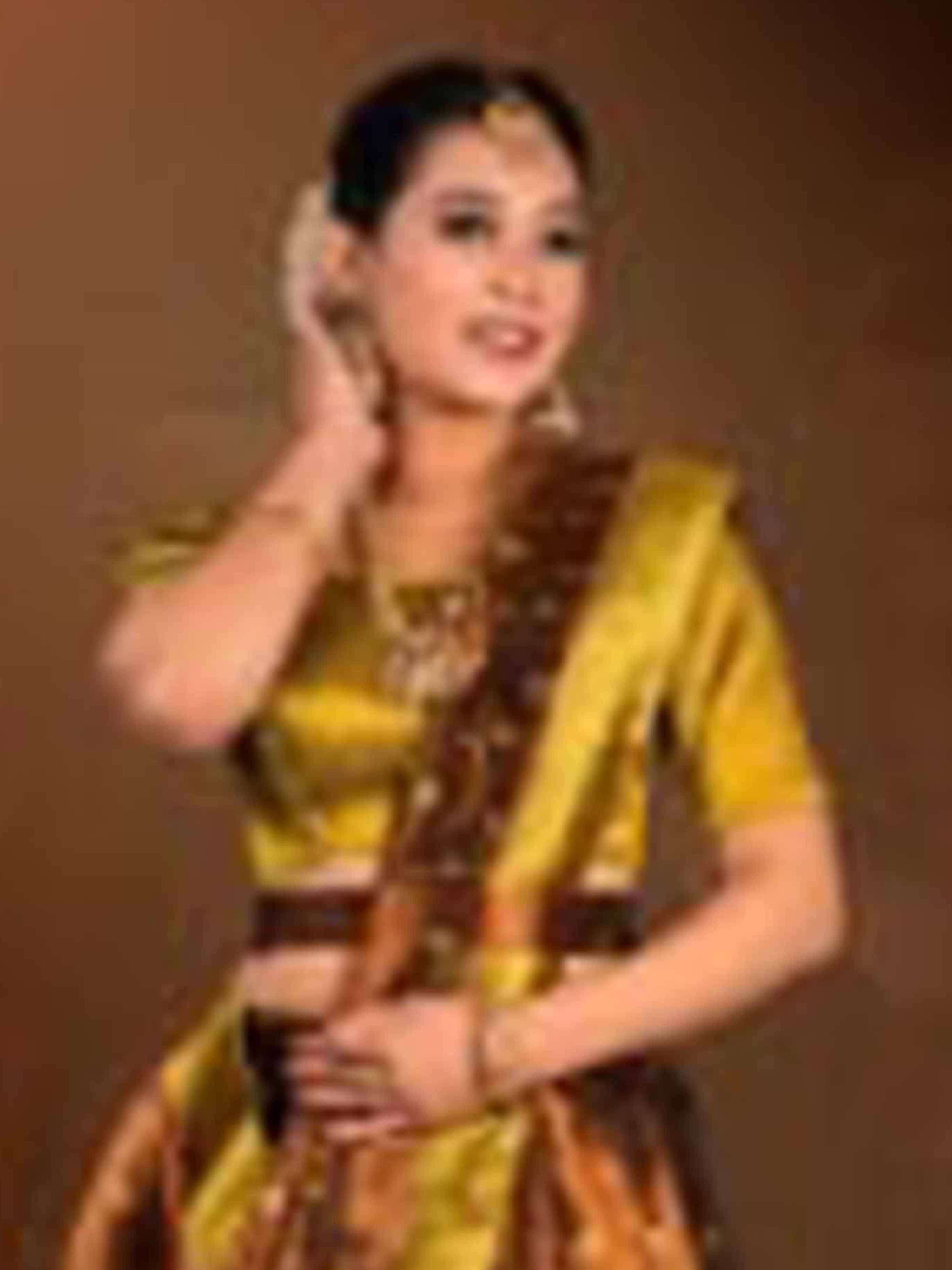 Copper Liril Tissue Fabric Lehenga​ for Women