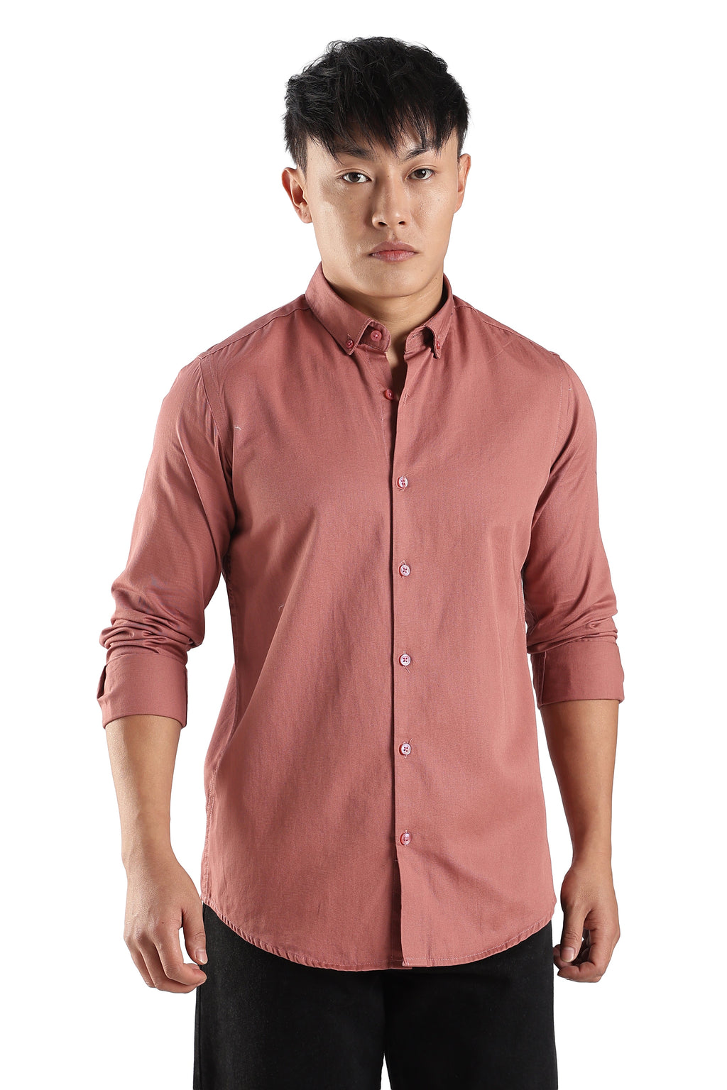 Men Army Twill Shirts-Pink