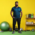 Active Crew neck chest printed reversable performance Tee -Plus Size